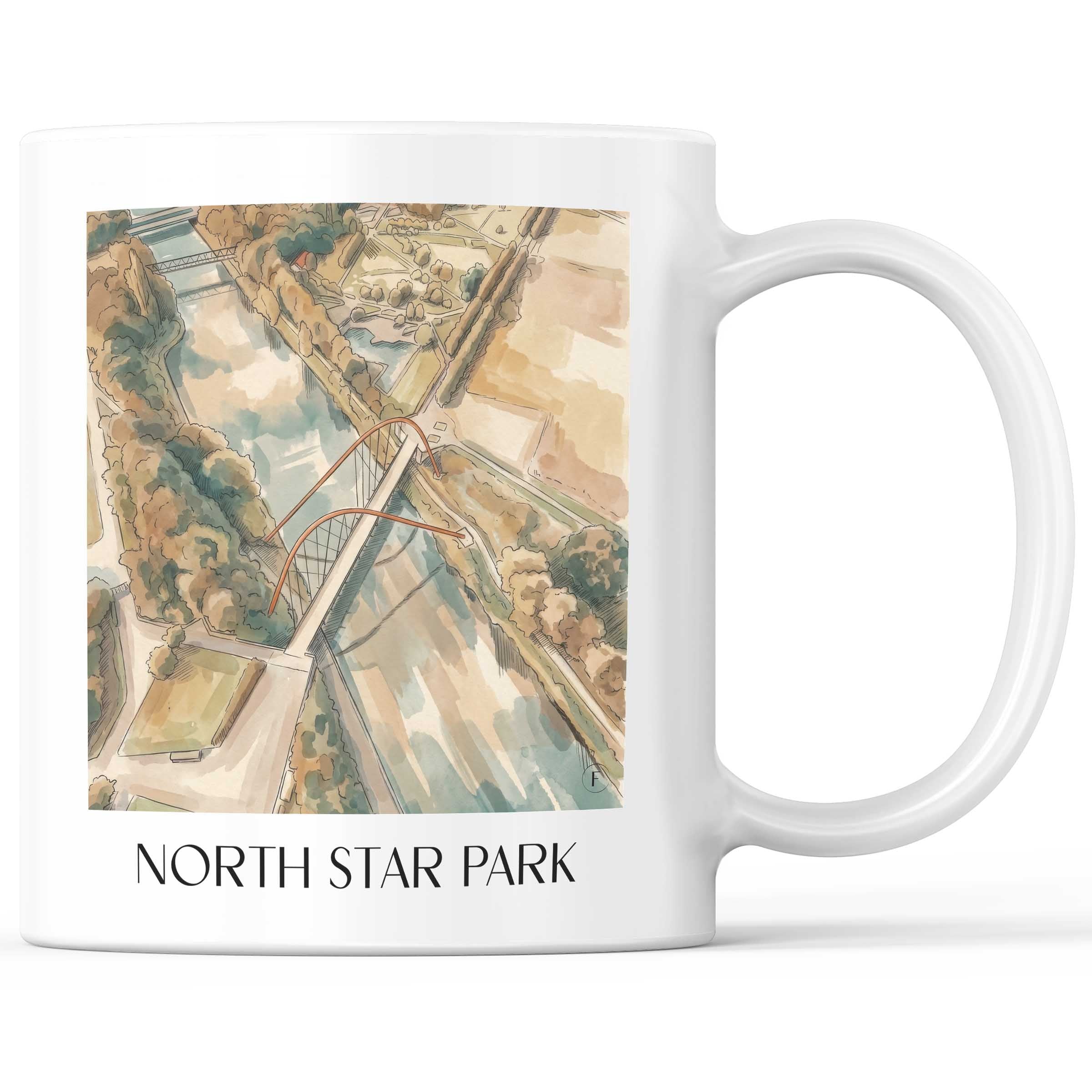 Nordsternpark Kaffeebecher - Gelsenkirchen - Deutschland Becher - Kaffeetasse im Aquarell Stil - favplace