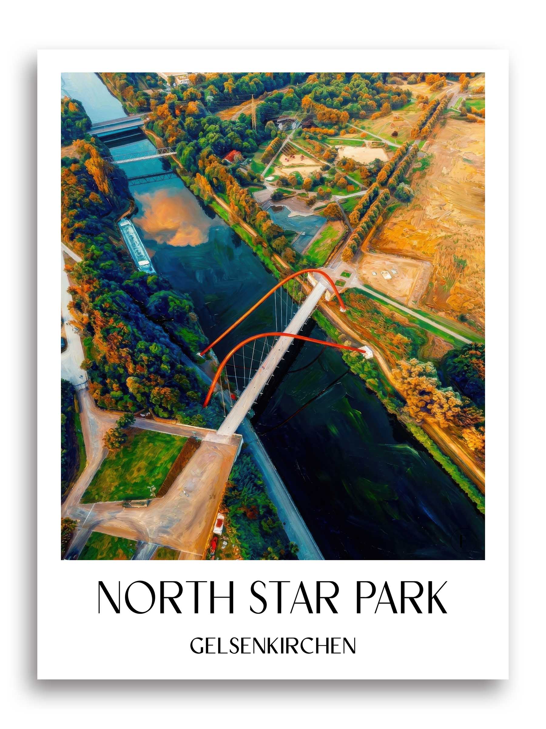Nordsternpark Poster - Gelsenkirchen - Deutschland Kunstdruck - Ölgemälde von A4 bis A1 - favplace
