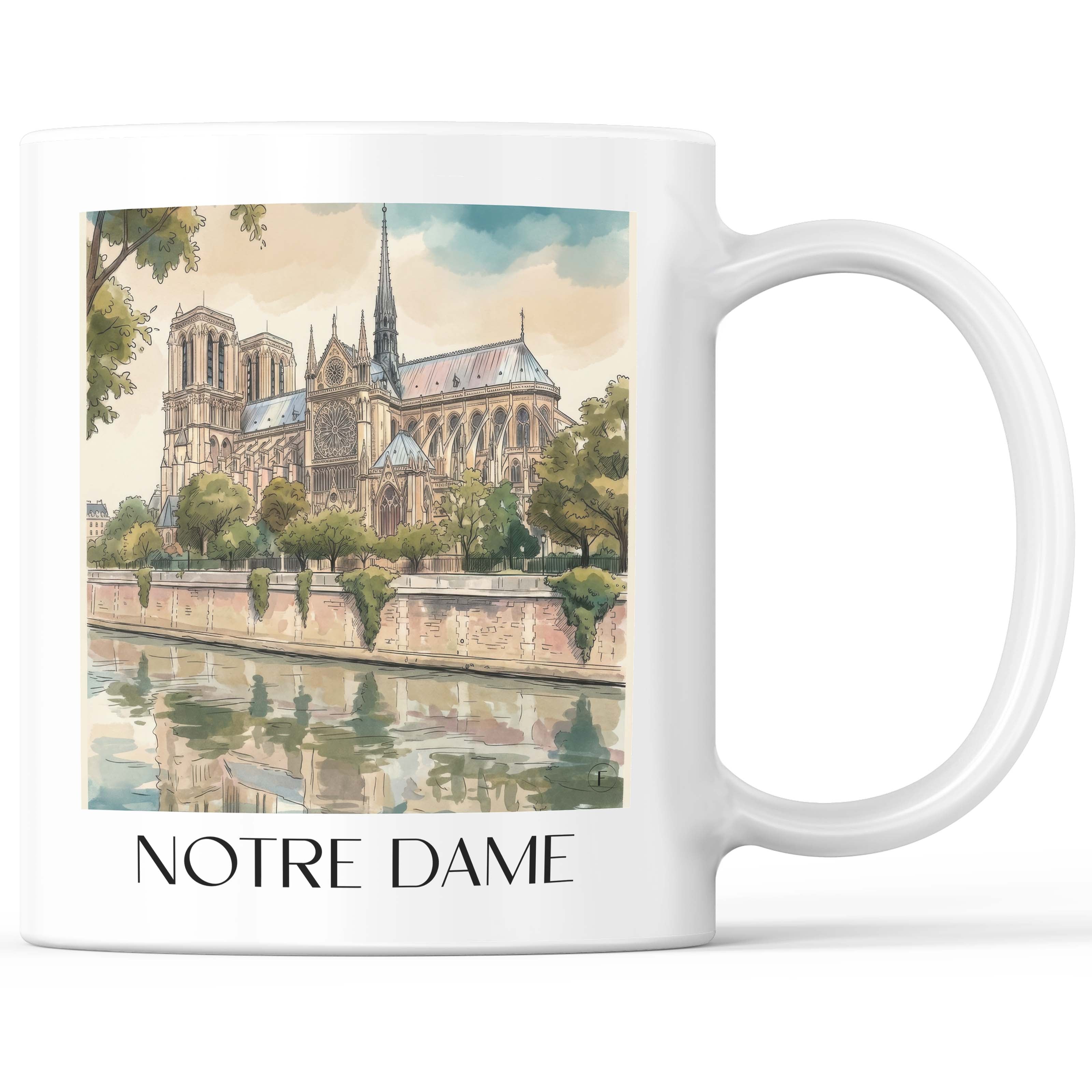 Notre Dame - Frankreich Becher - Kaffeetasse im Aquarell Stil - favplace