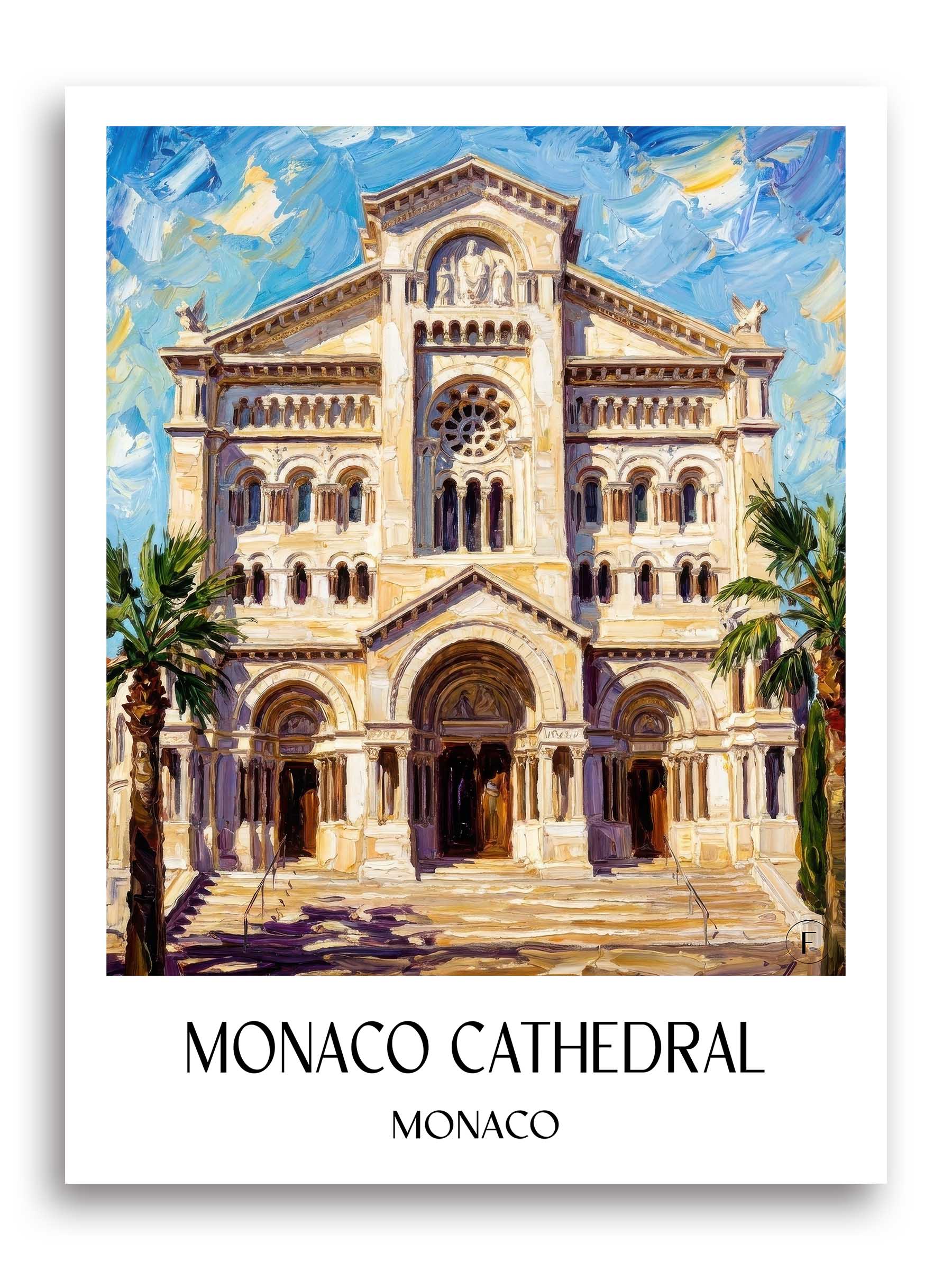 Notre-Dame-Immaculée Poster - Monaco - Monaco Kunstdruck - Ölgemälde von A4 bis A1 - favplace