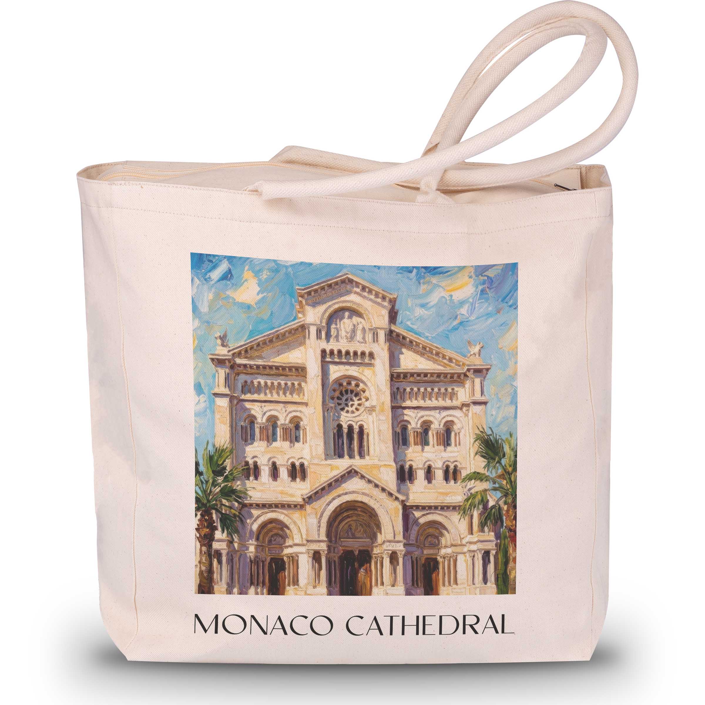Notre-Dame-Immaculée Shopping Tasche - Monaco - Monaco Tote Bag - Einkaufstasche im Ölgemälde Stil - favplace