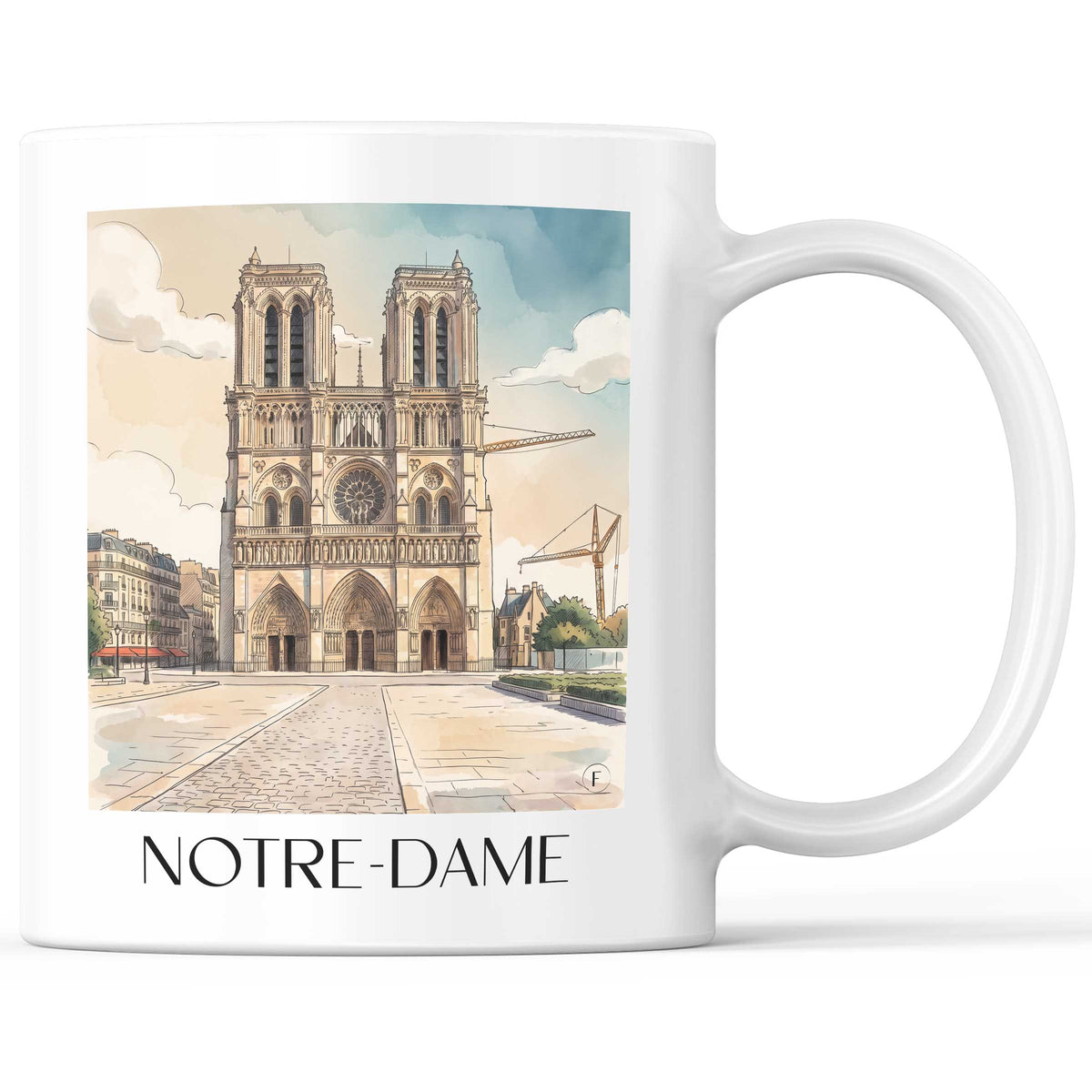 Notre-Dame Kaffeebecher - Paris - Frankreich Becher - Kaffeetasse im Aquarell Stil