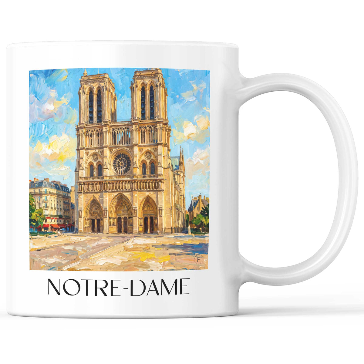 Notre-Dame Kaffeebecher - Paris - Frankreich Becher - Kaffeetasse im Ölgemälde Stil - favplace