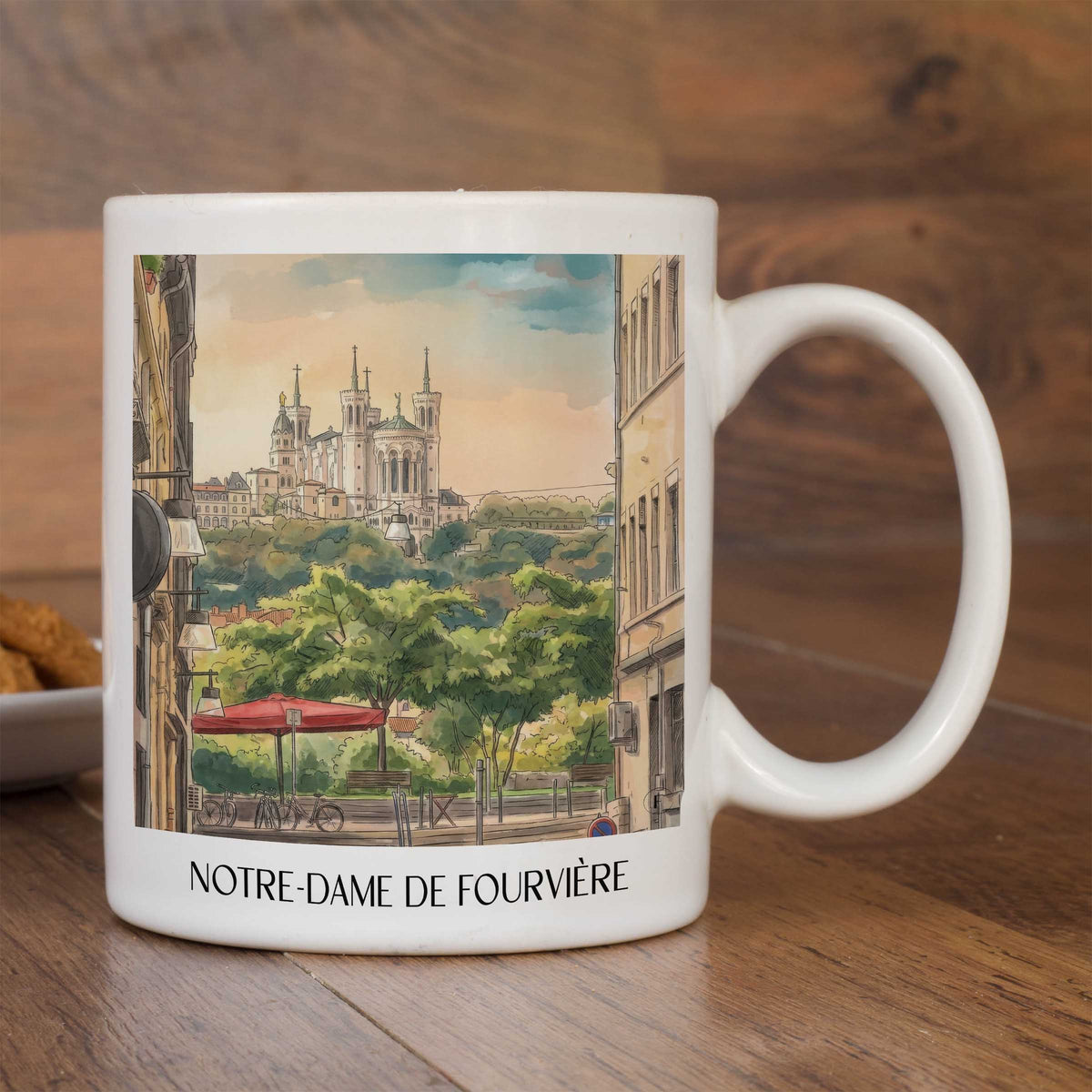 notre-dame-de-fourvière-lyon-frankreich-kaffeebecher-aquarell