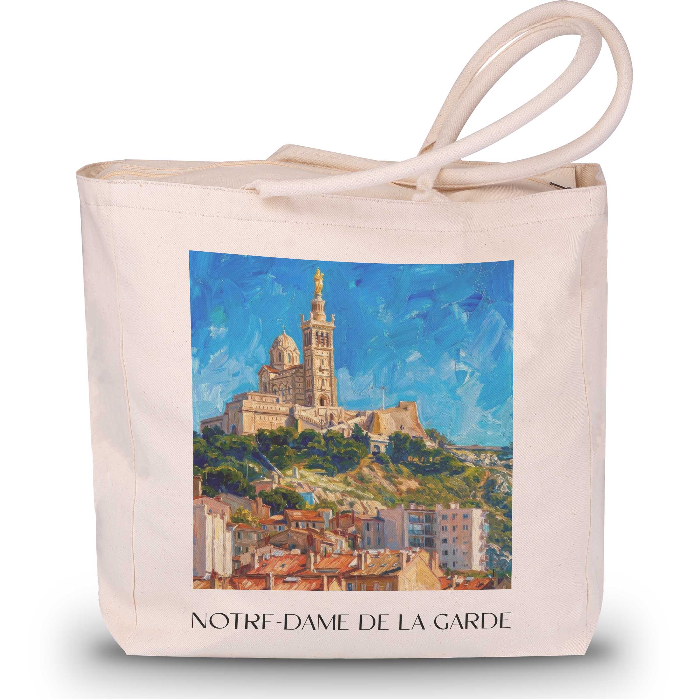 notre-dame-de-la-garde-marseille-frankreich-einkaufstasche-oil-painting-oelgemaelde