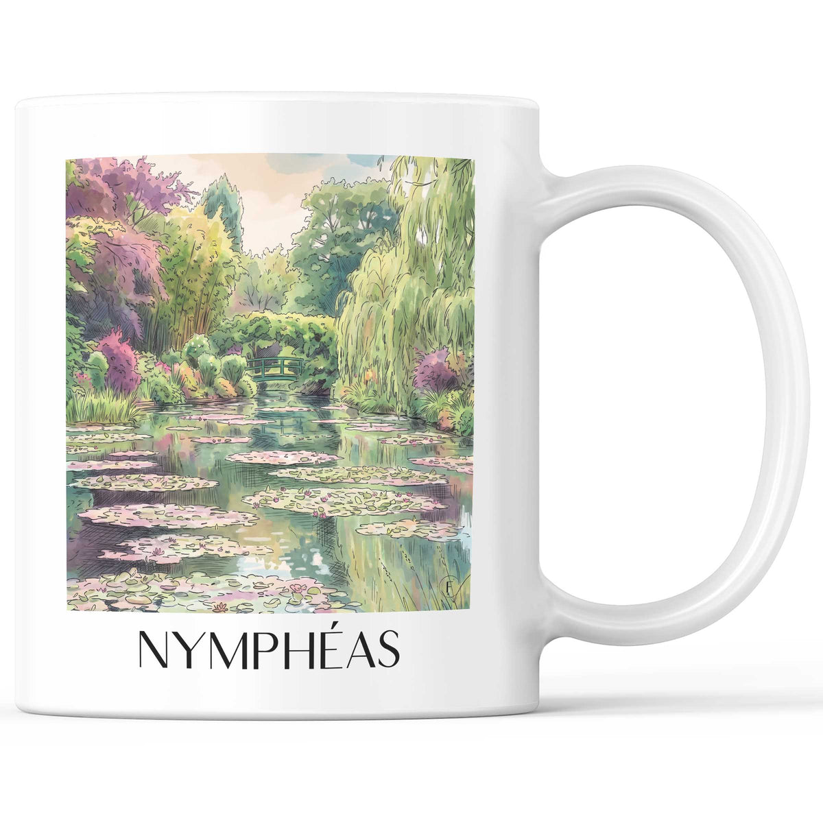 Nymphéas Kaffeebecher - Giverny - Frankreich Becher - Kaffeetasse im Aquarell Stil - favplace