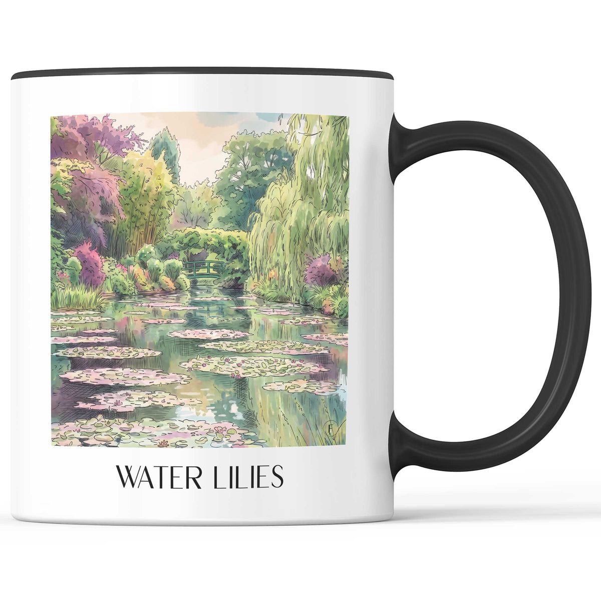 Nymphéas Kaffeebecher - Giverny - Frankreich Becher - Kaffeetasse im Aquarell Stil - favplace