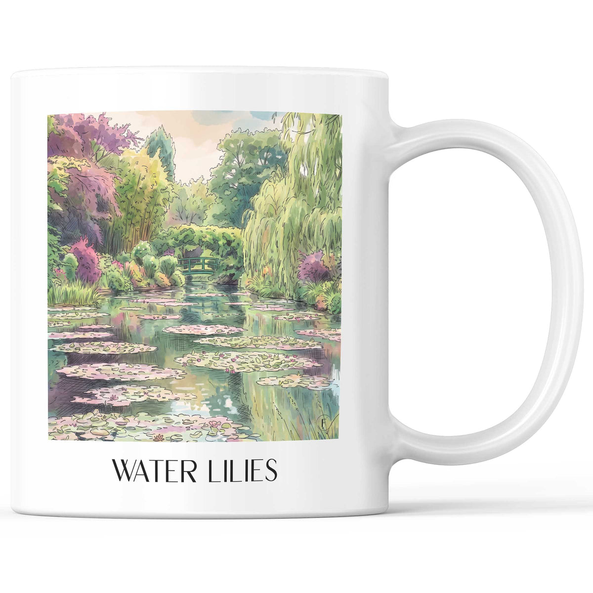 Nymphéas Kaffeebecher - Giverny - Frankreich Becher - Kaffeetasse im Aquarell Stil - favplace