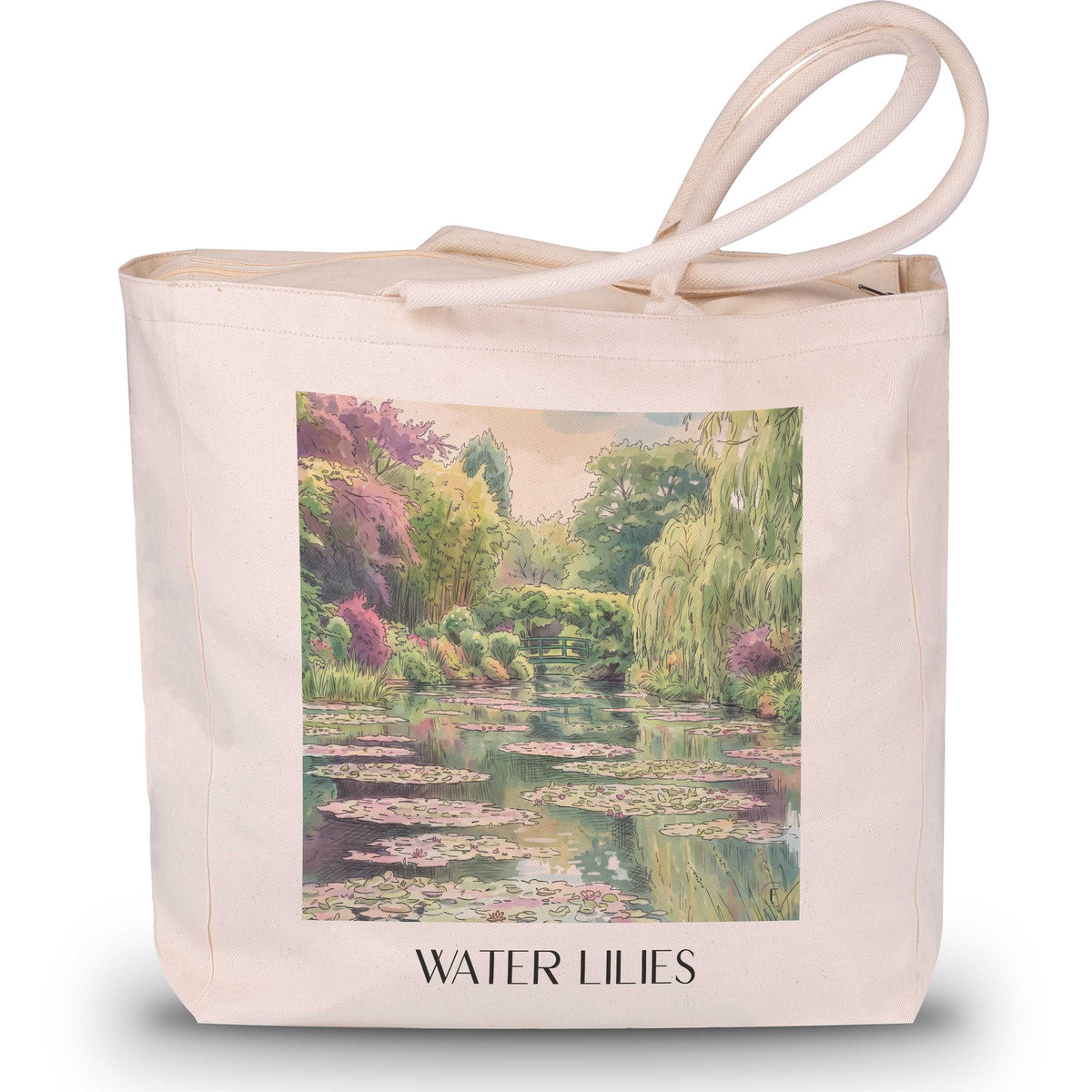 Nymphéas Shopping Tasche - Giverny - Frankreich Tote Bag - Einkaufstasche im Aquarell Stil - favplace
