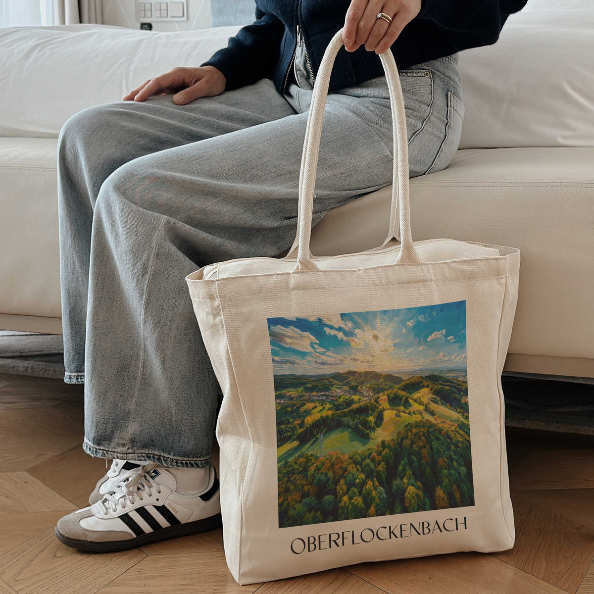 oberflockenbach-weinheim-deutschland-einkaufstasche-oil-painting-oelgemaelde