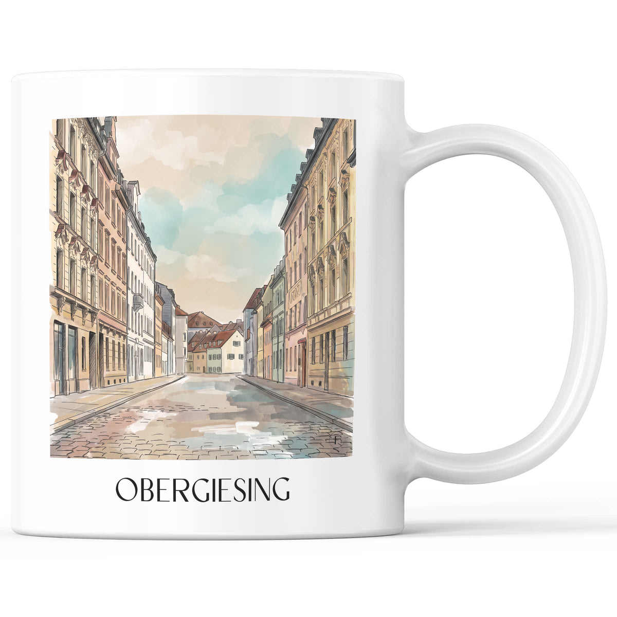 Obergiesing Kaffeebecher - München - Deutschland Becher - Kaffeetasse im Aquarell Stil - favplace