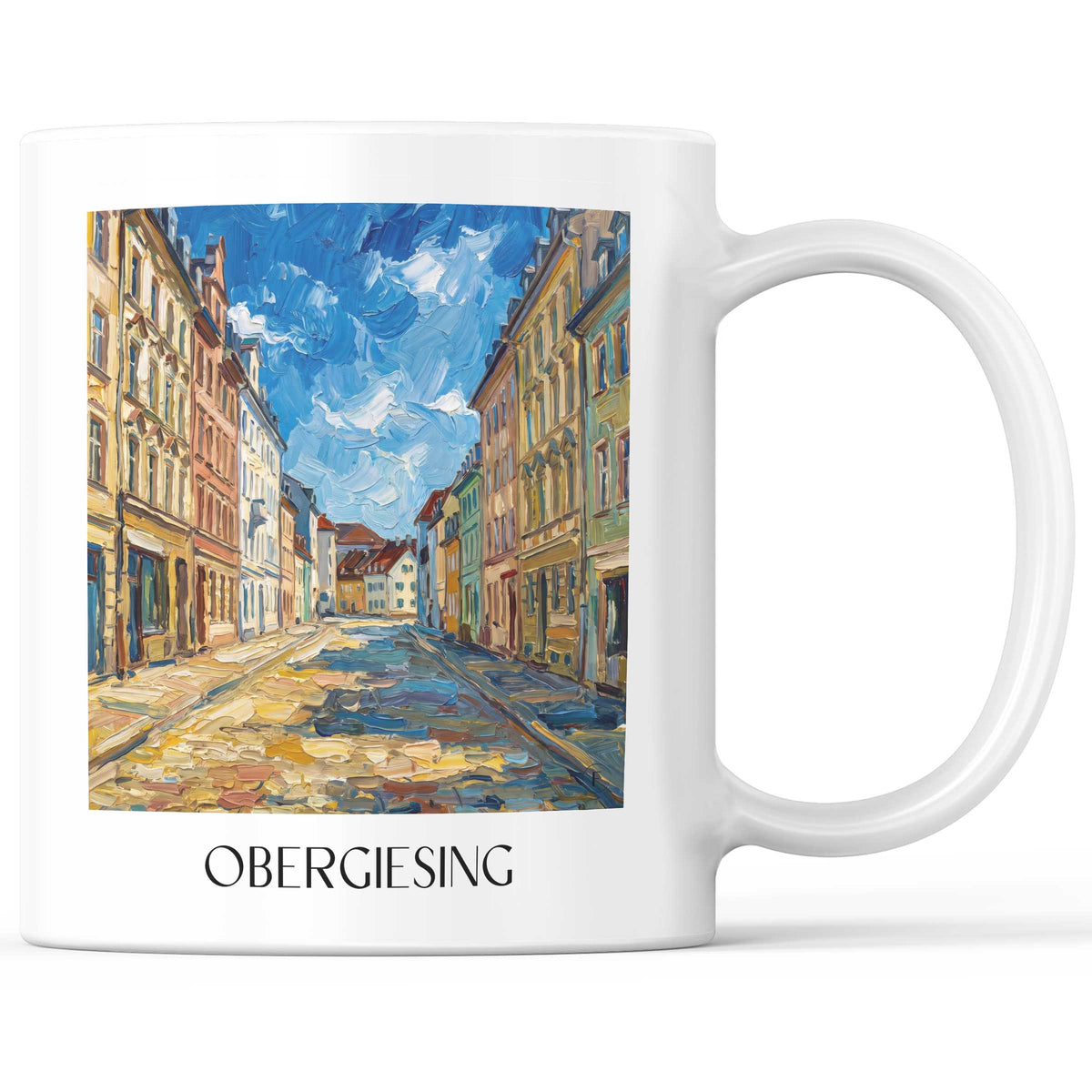 Obergiesing Kaffeebecher - München - Deutschland Becher - Kaffeetasse im Ölgemälde Stil - favplace