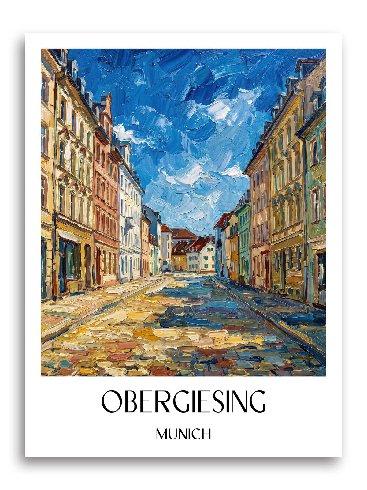 Obergiesing Poster - München - Deutschland Kunstdruck - Ölgemälde von A4 bis A1 - favplace