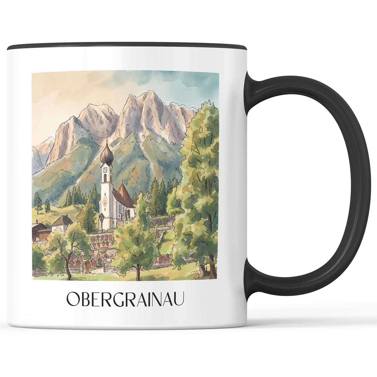 obergrainau-werdenfelser-land-deutschland-kaffeebecher-aquarell