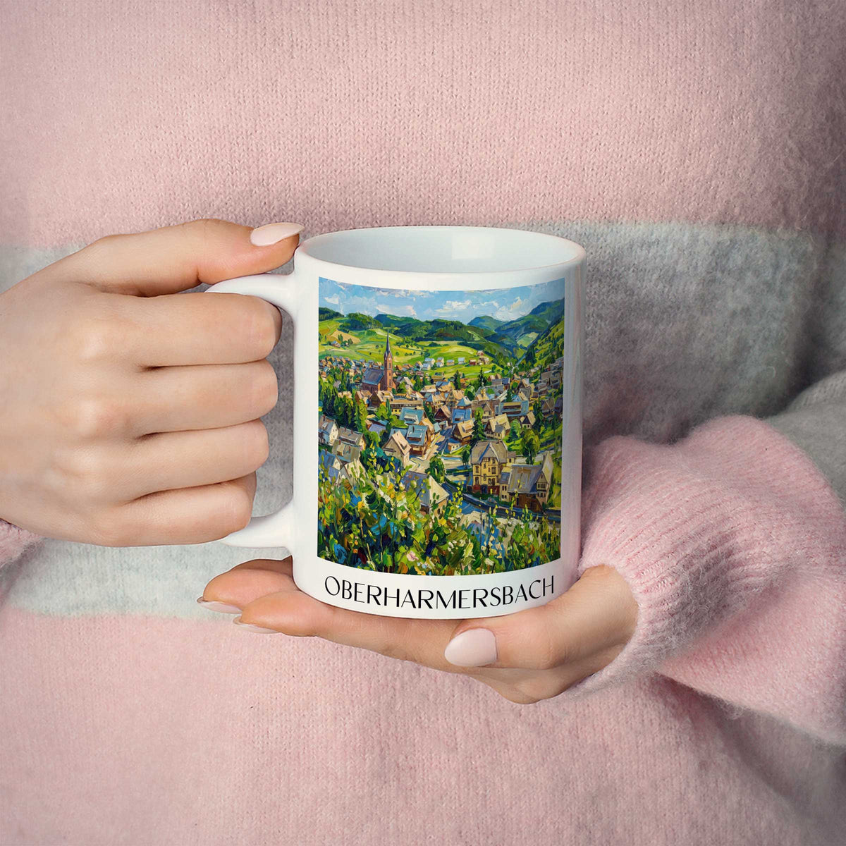 oberharmersbach-schwarzwald-deutschland-kaffeebecher-oil-painting-oelgemaelde