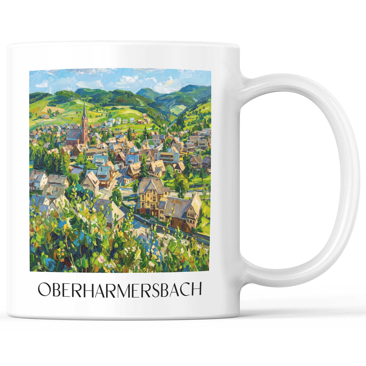 Oberharmersbach Kaffeebecher - Schwarzwald - Deutschland Becher - Kaffeetasse im Ölgemälde Stil - favplace
