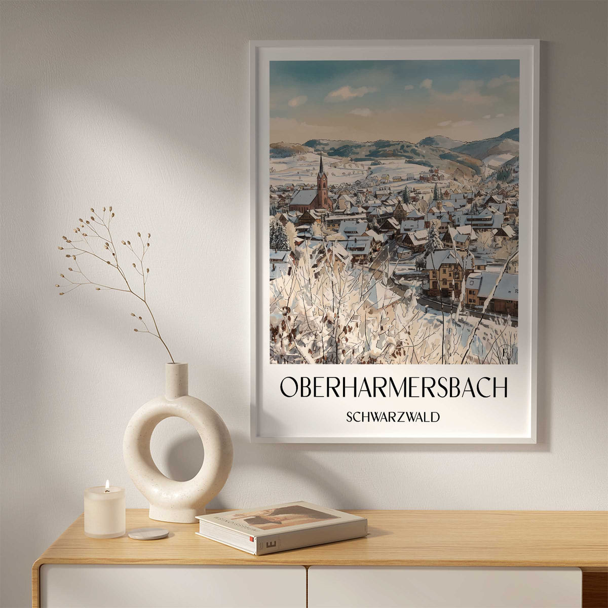 oberharmersbach-schwarzwald-deutschland-poster-aquarell