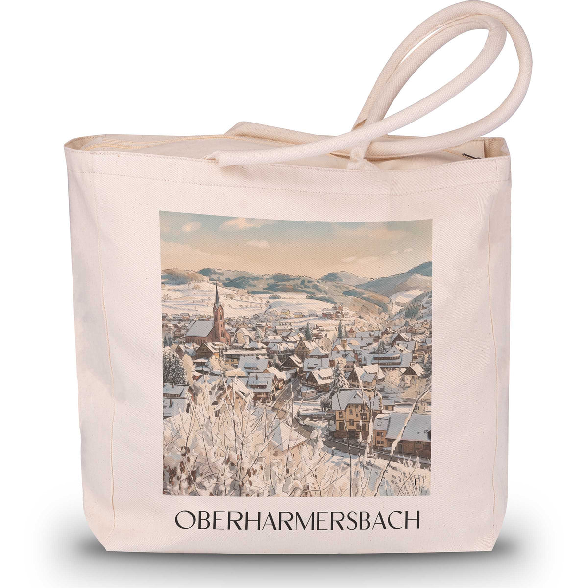 Oberharmersbach Shopping Tasche - Schwarzwald - Deutschland Tote Bag - Einkaufstasche im Aquarell Stil - favplace