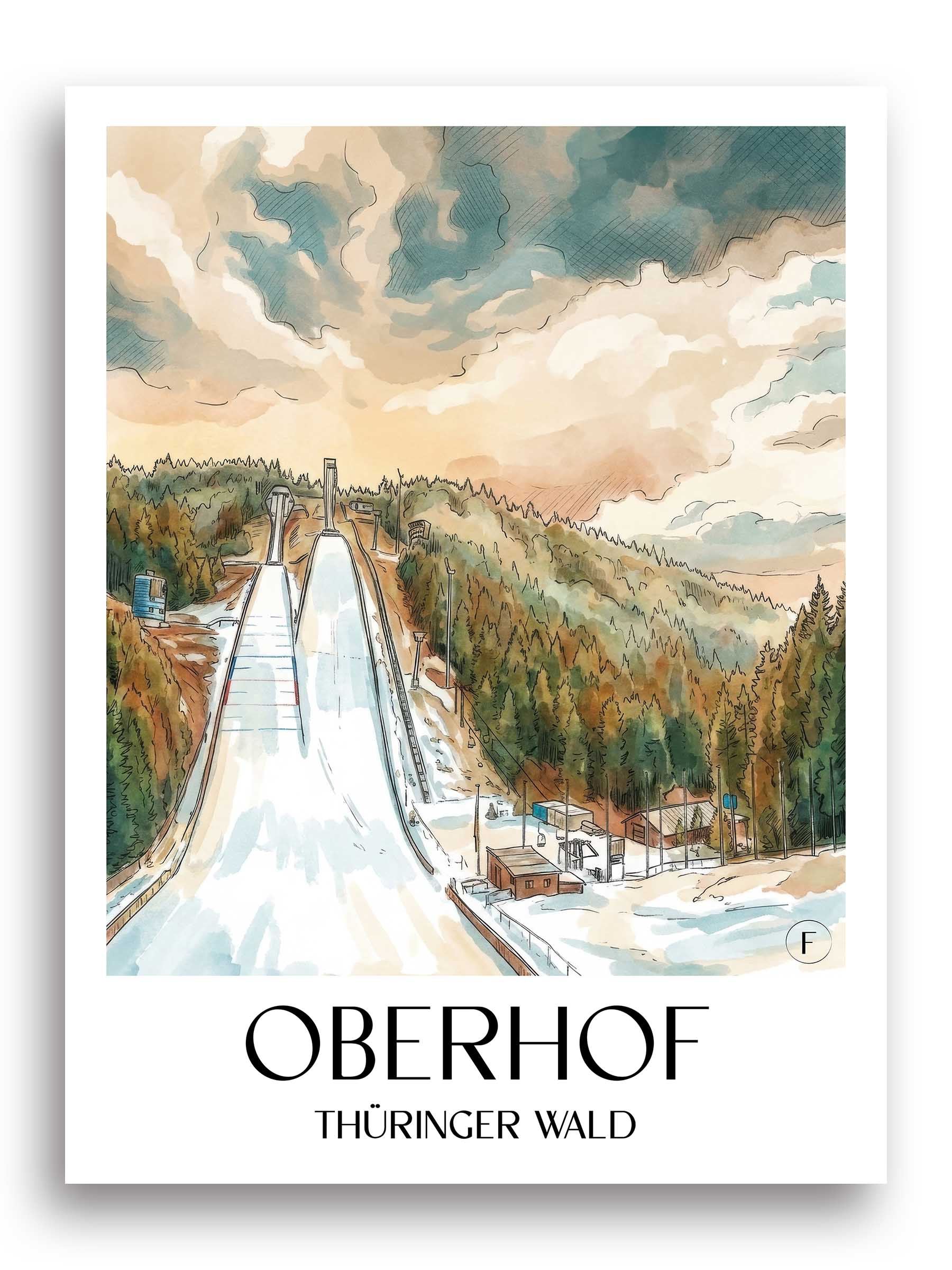 oberhof-thüringer-wald-deutschland-poster-aquarell