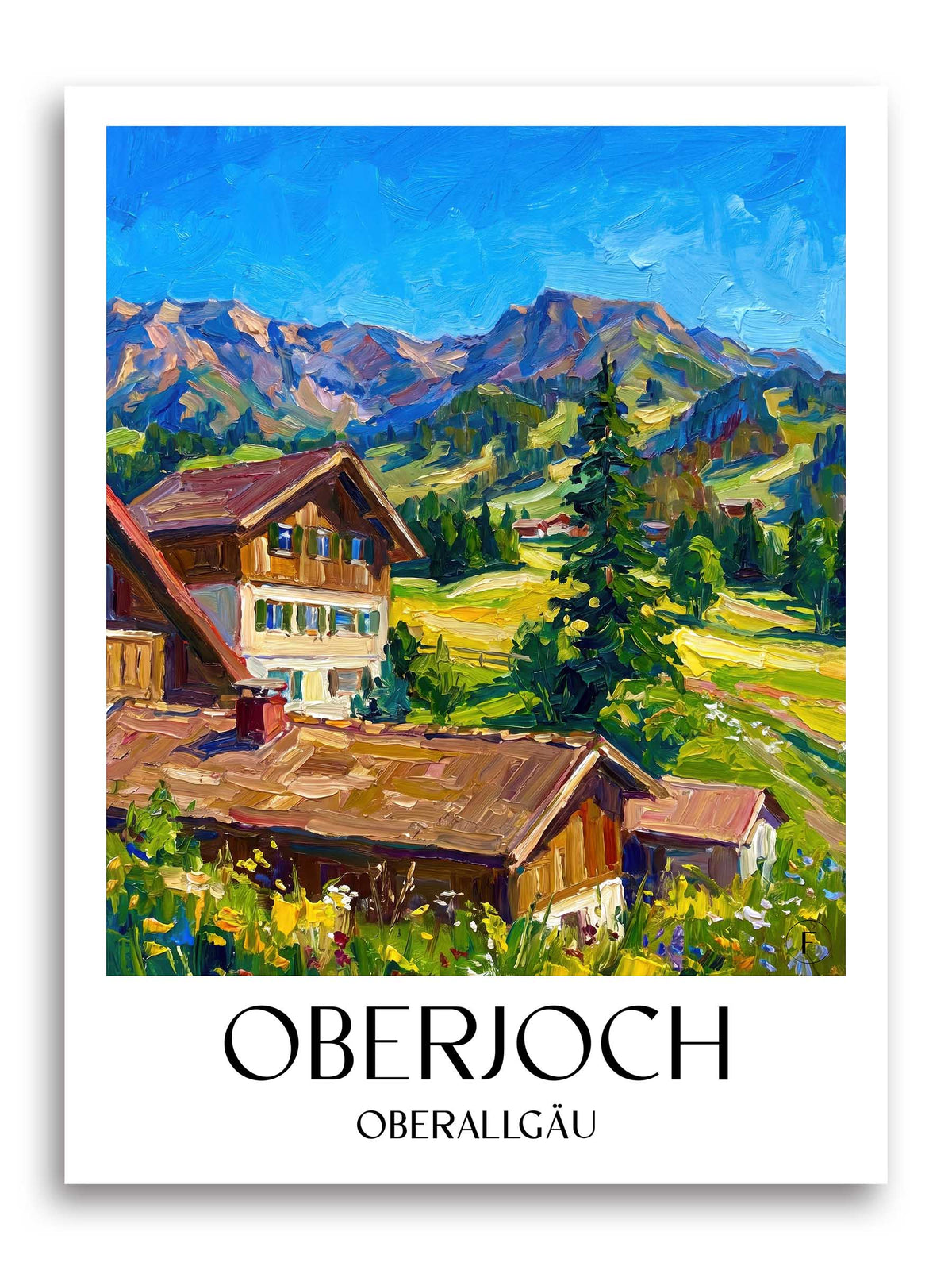 Oberjoch Poster - Oberallgäu - Deutschland Kunstdruck - Ölgemälde von A4 bis A1 - favplace