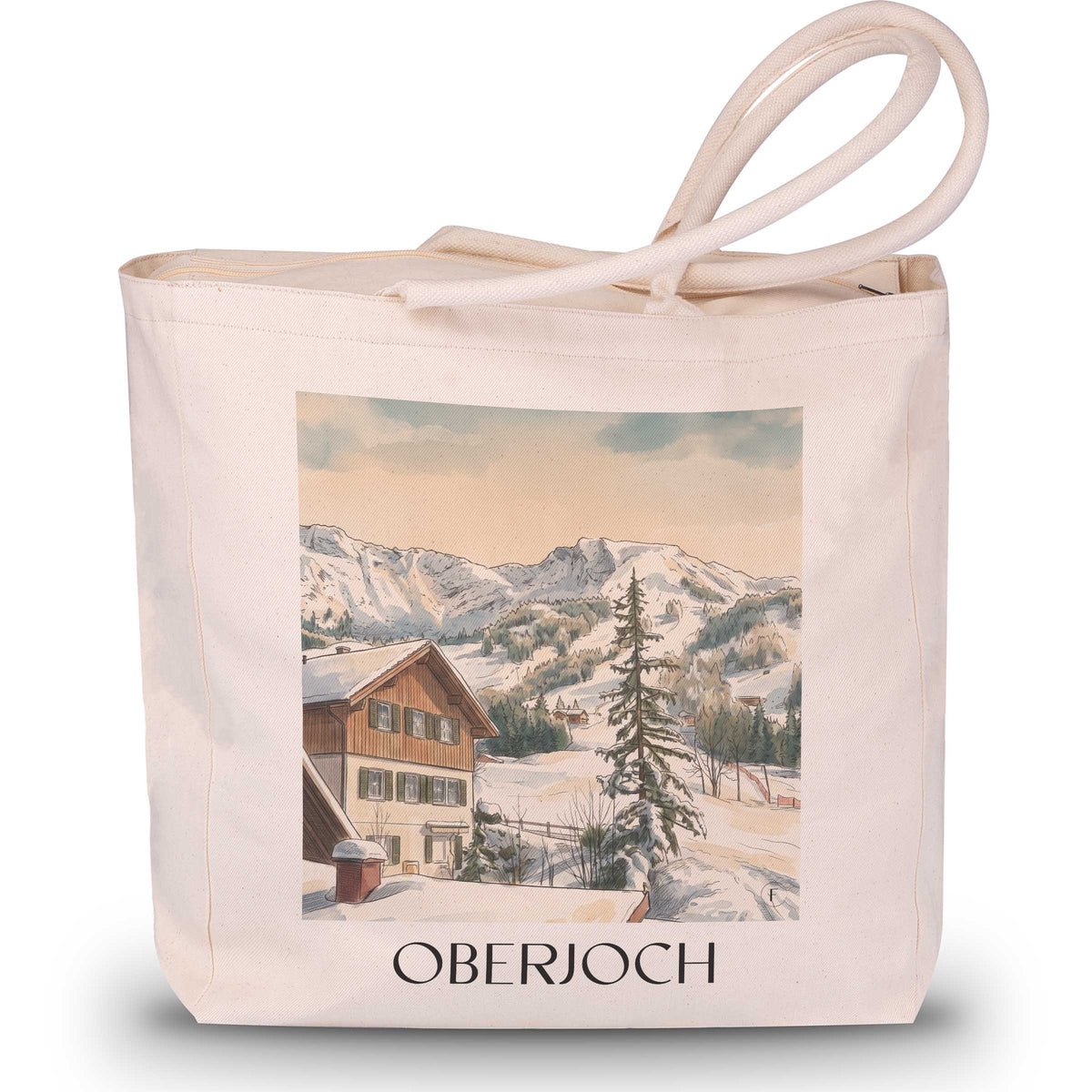 Oberjoch Shopping Tasche - Oberallgäu - Deutschland Tote Bag - Einkaufstasche im Aquarell Stil - favplace