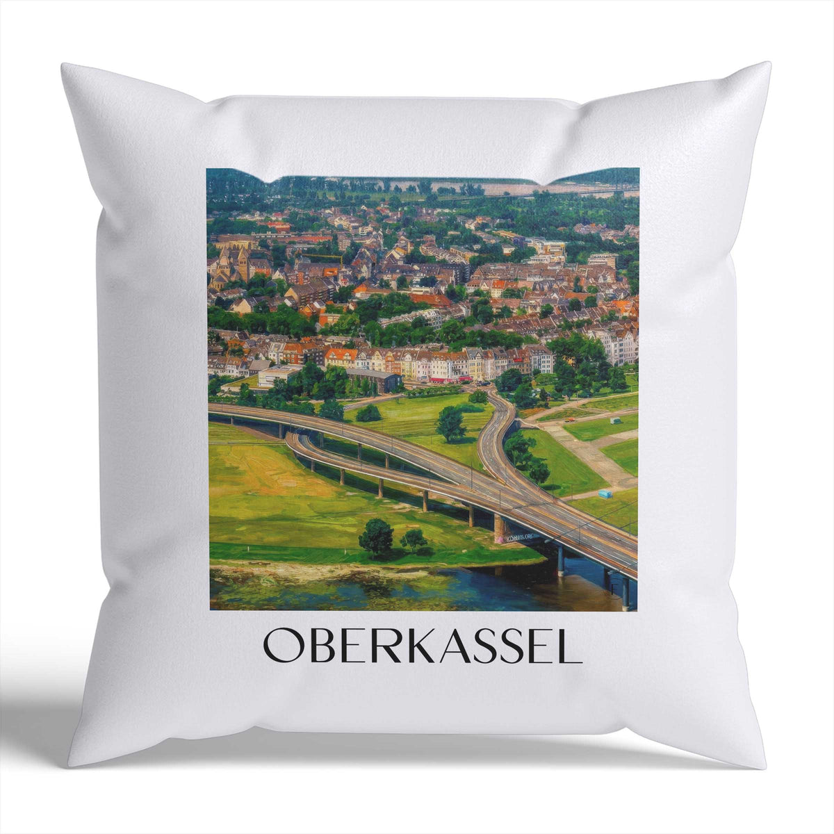 Oberkassel Kissenhülle - Zierkissen Bezug - Düsseldorf - Deutschland Kissen bzw. Kissenbezug im Ölgemälde Stil - favplace