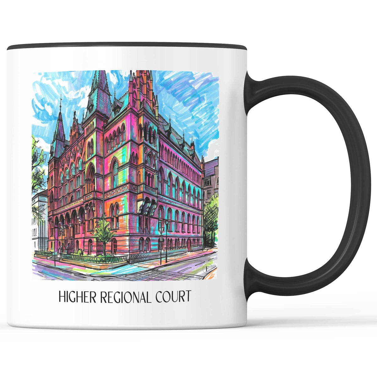 Oberlandesgericht Kaffeebecher - Rostock - Deutschland Becher - Kaffeetasse im Tag Graffiti Stil - favplace