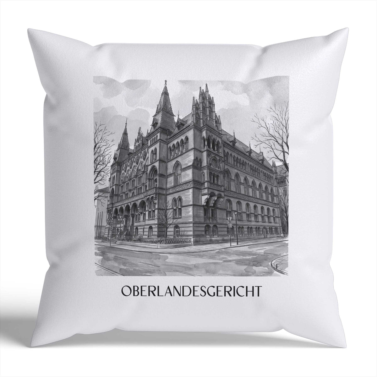 oberlandesgericht-rostock-deutschland-kissenbezug-aquarell-schwarz-weiss