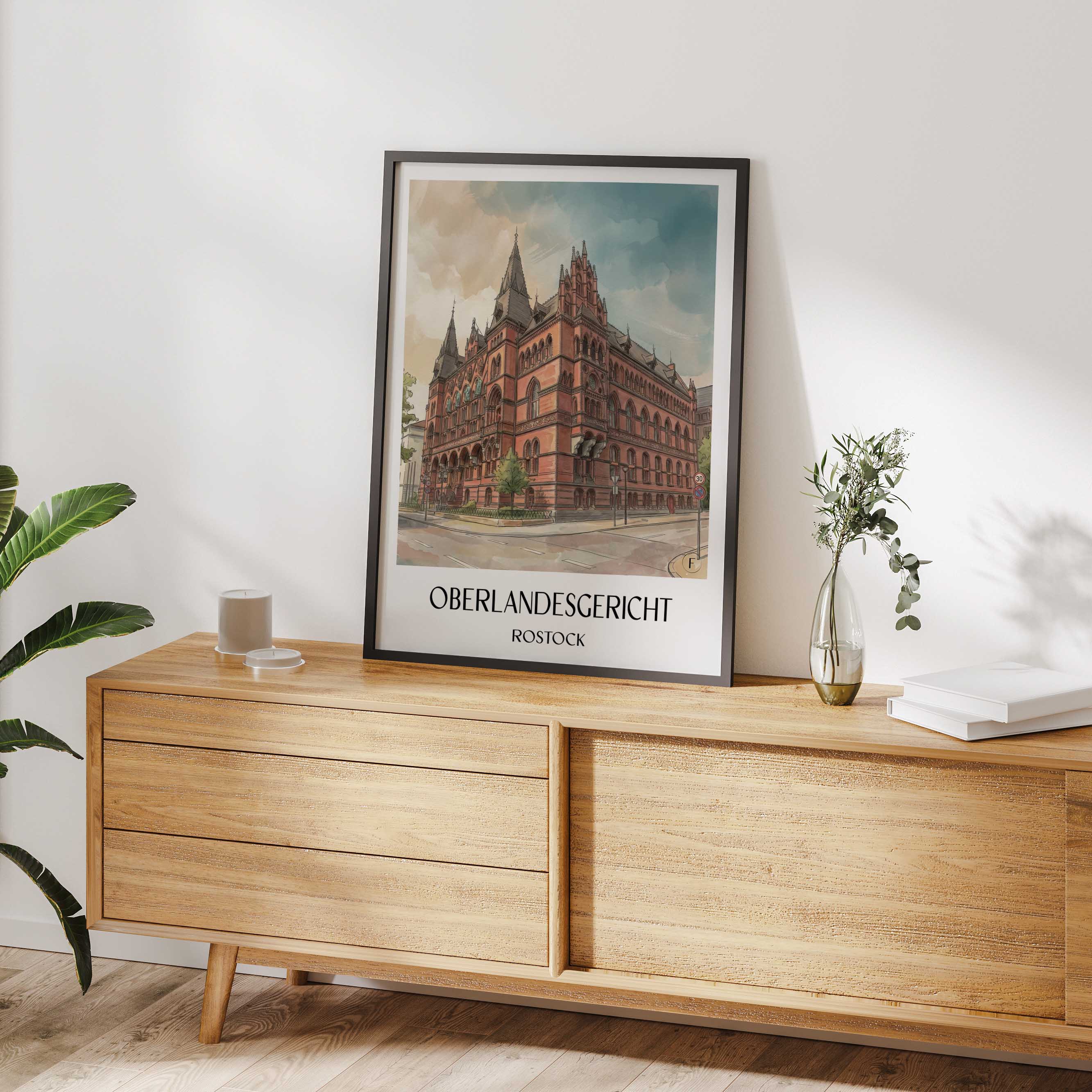 oberlandesgericht-rostock-deutschland-poster-aquarell