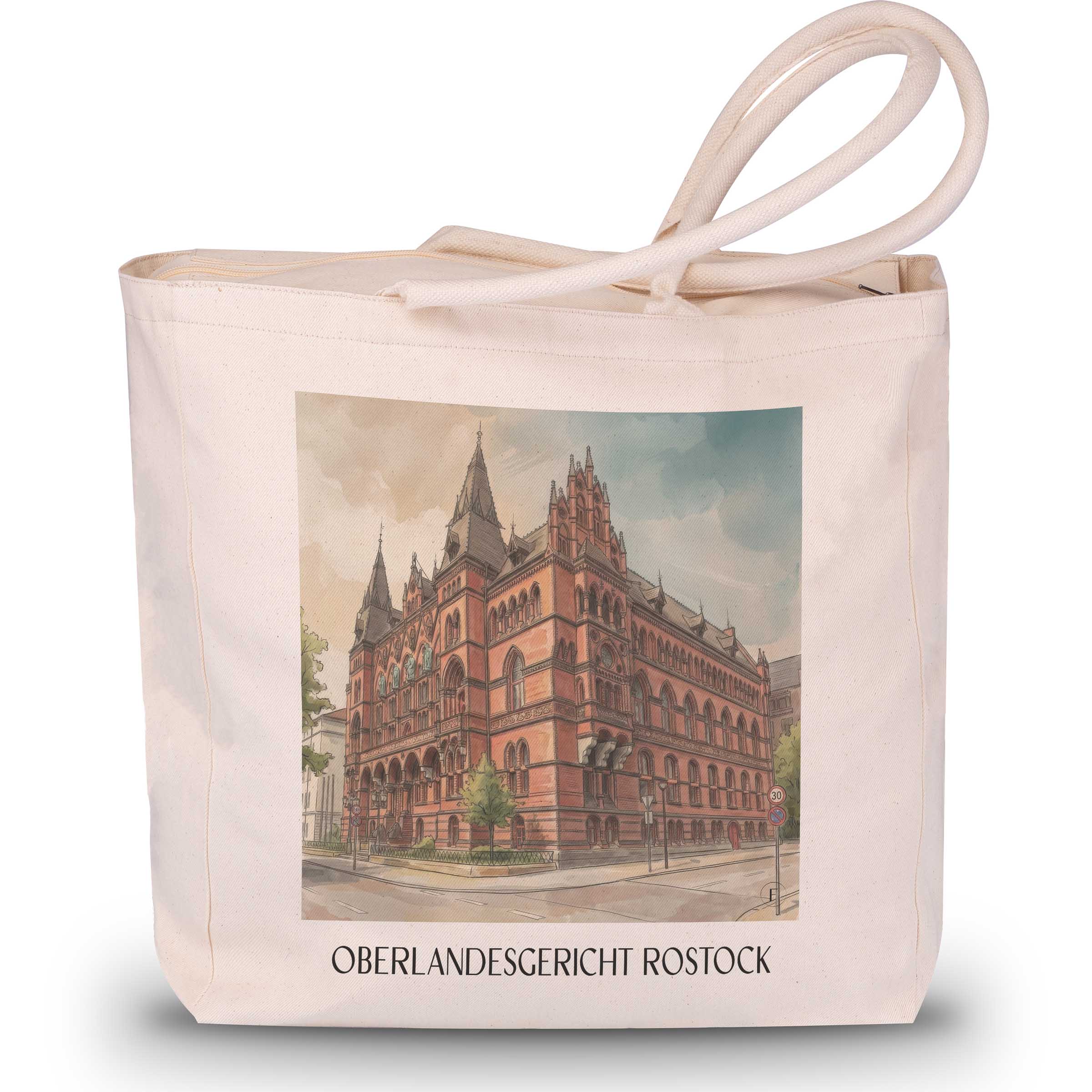 oberlandesgericht-rostock-deutschland-einkaufstasche-aquarell