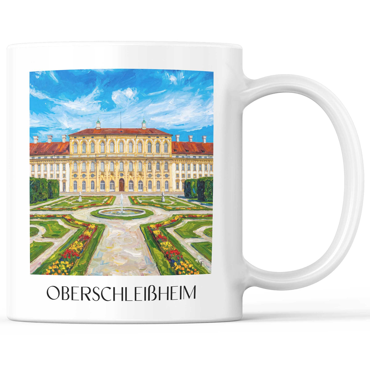 Oberschleißheim Kaffeebecher - Bayern - Deutschland Becher - Kaffeetasse im Ölgemälde Stil - favplace