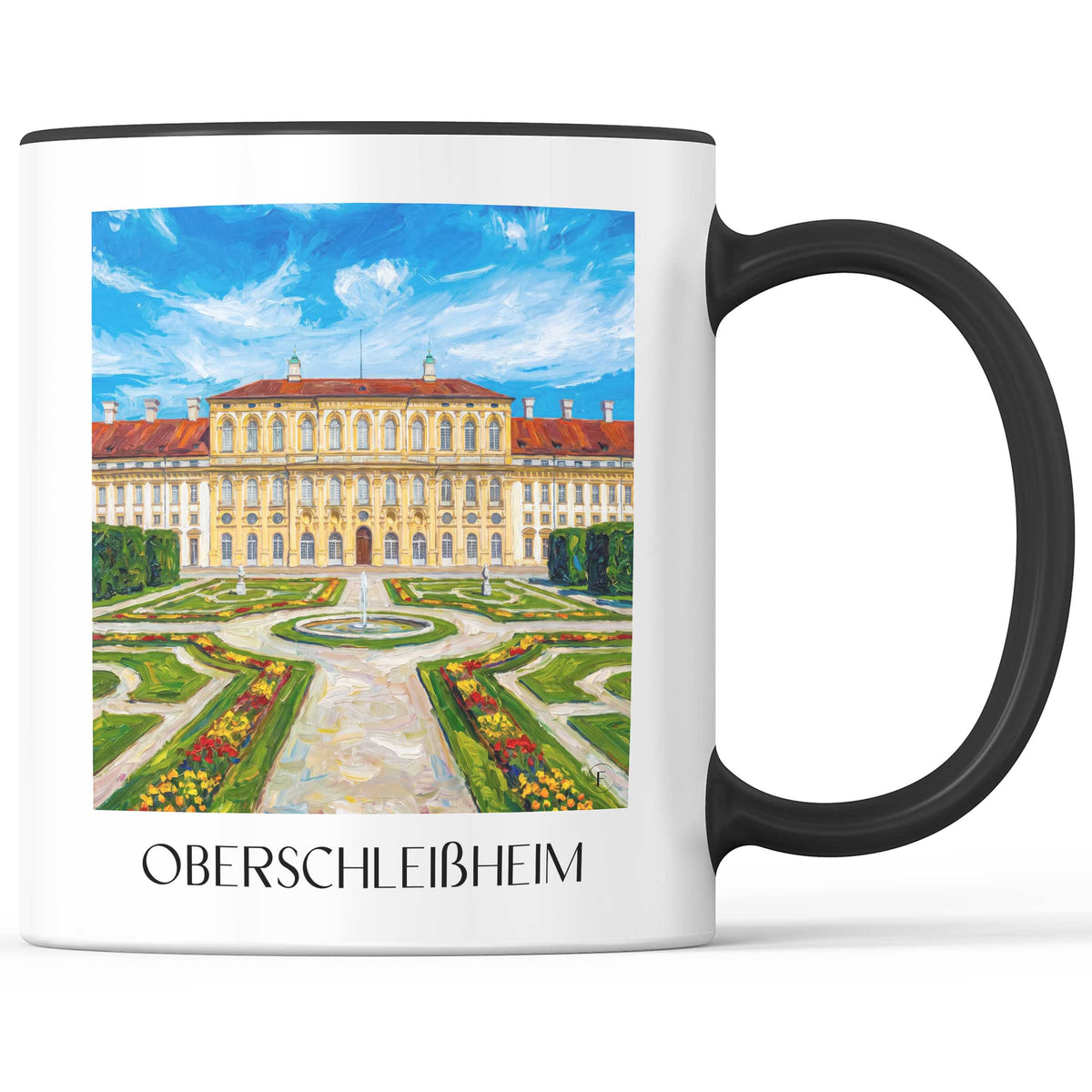 Oberschleißheim Kaffeebecher - Bayern - Deutschland Becher - Kaffeetasse im Ölgemälde Stil - favplace