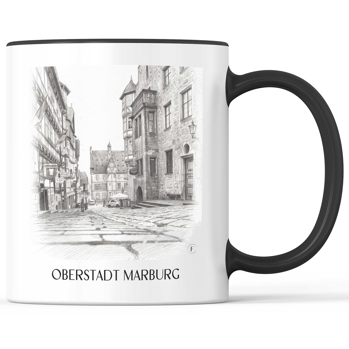 oberstadt-marburg-deutschland-kaffeebecher-bleistift-zeichnung-drawing