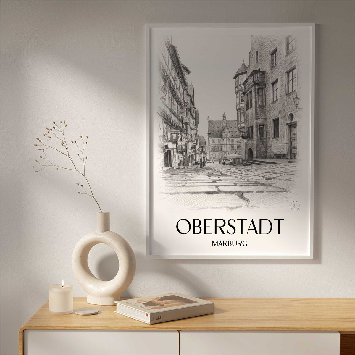 oberstadt-marburg-deutschland-poster-bleistift-zeichnung-drawing