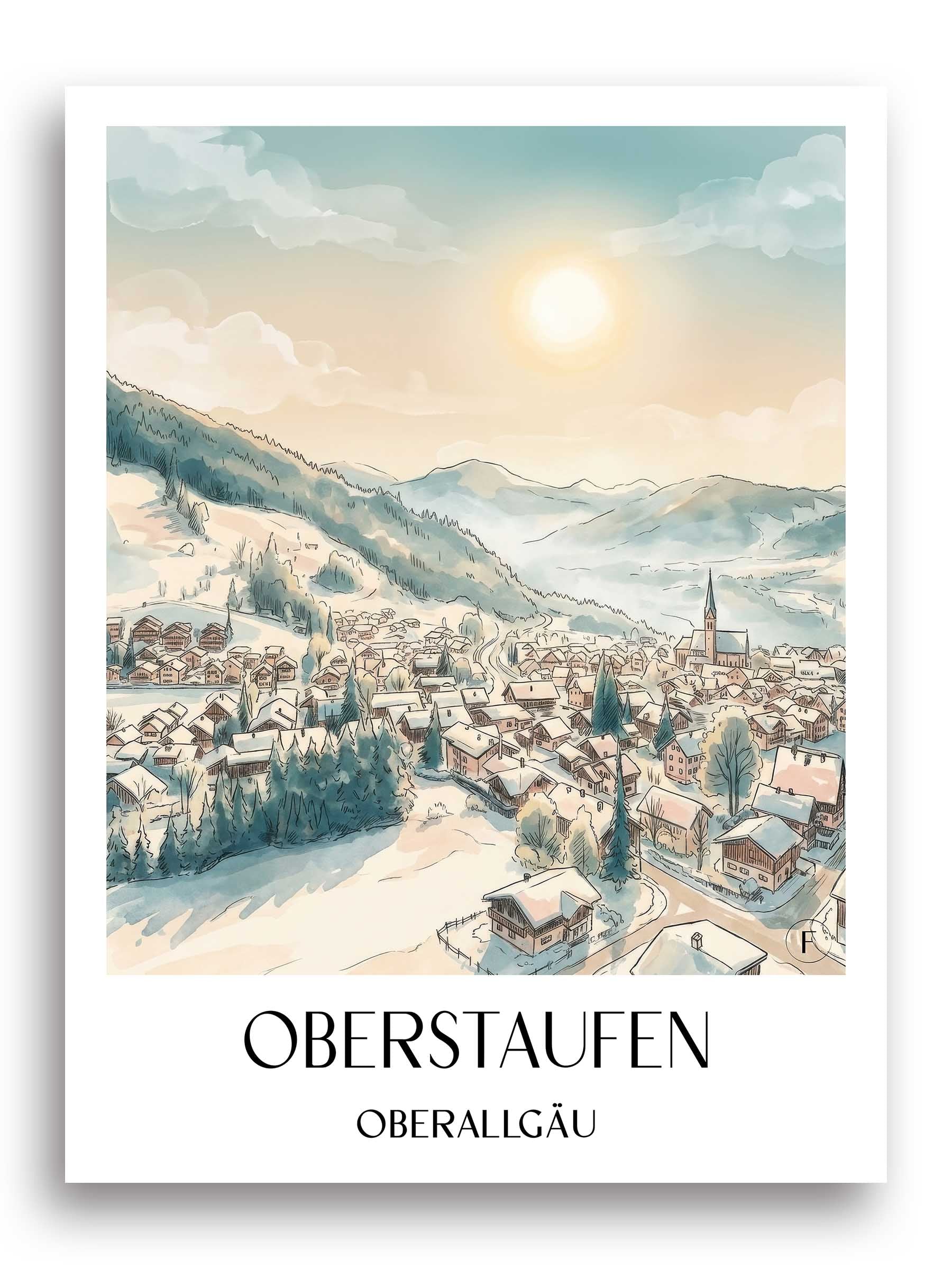 oberstaufen-oberallgäu-deutschland-poster-aquarell