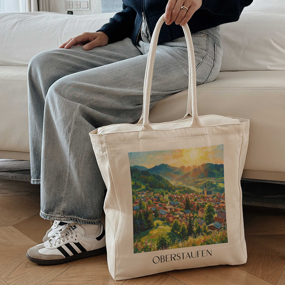 oberstaufen-oberallgäu-deutschland-einkaufstasche-oil-painting-oelgemaelde