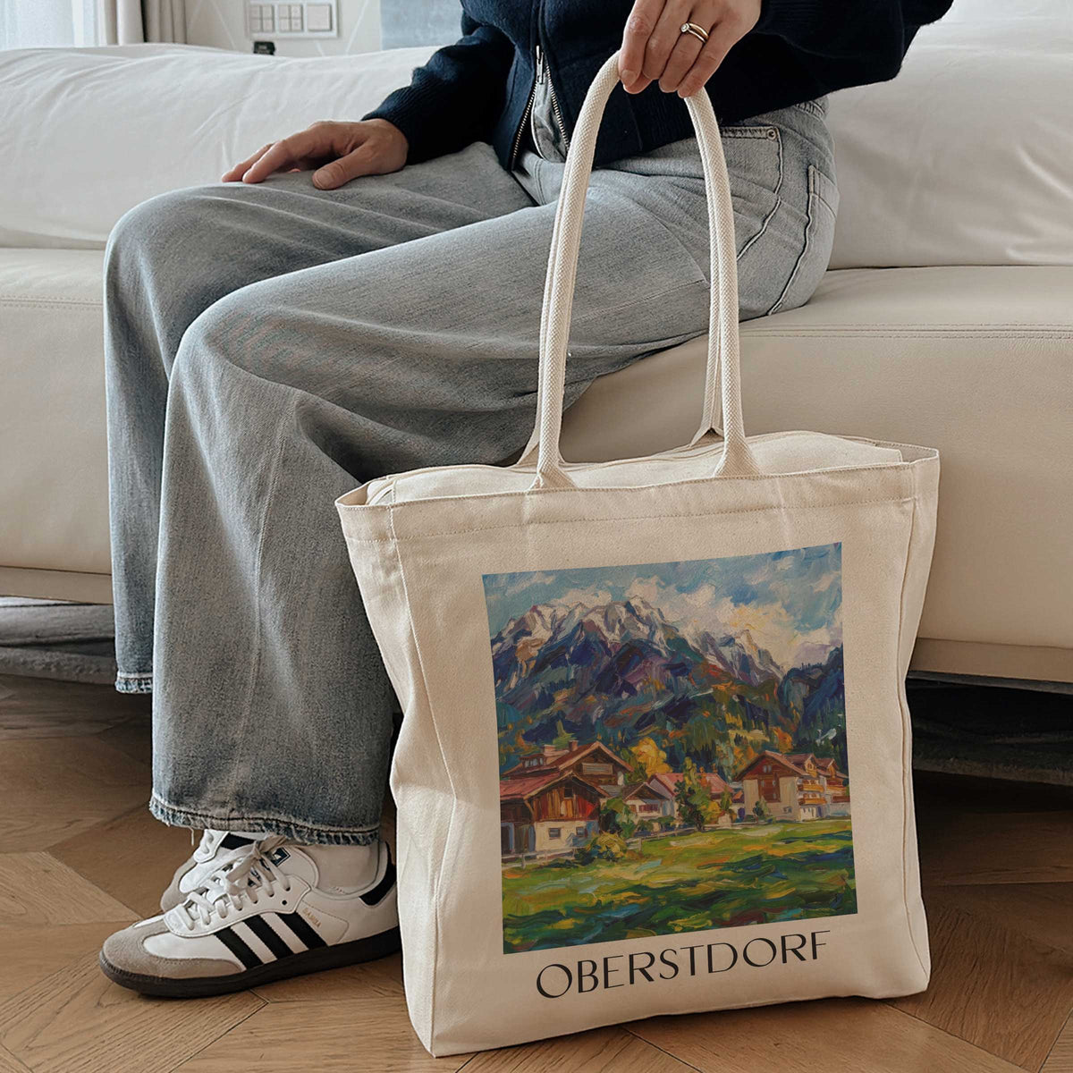 oberstdorf-oberallgäu-deutschland-einkaufstasche-oil-painting-oelgemaelde