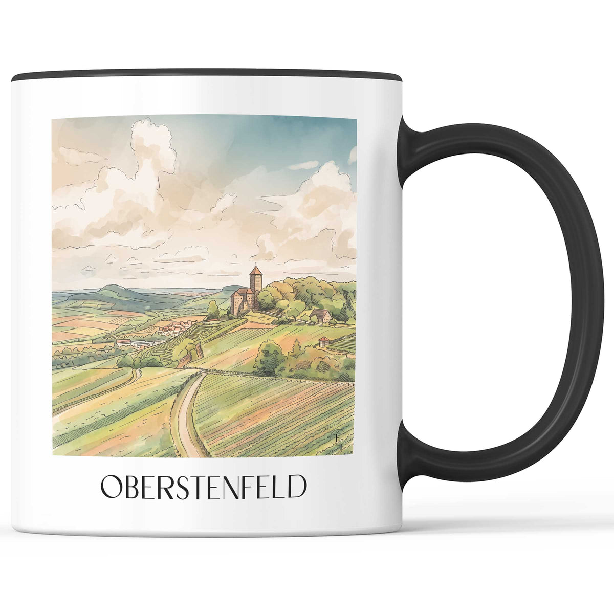 oberstenfeld-baden-württemberg-deutschland-kaffeebecher-aquarell