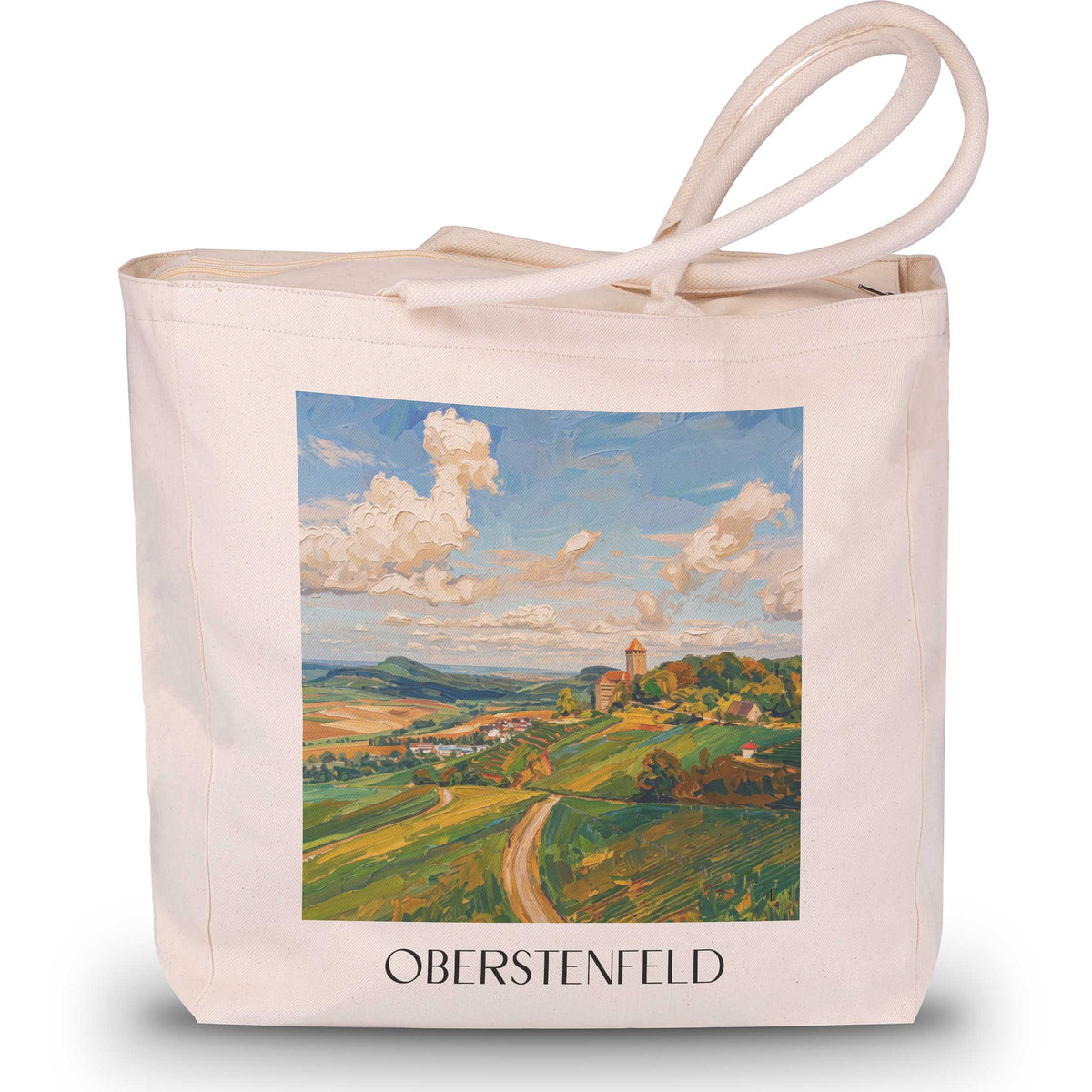 Oberstenfeld Shopping Tasche - Baden-Württemberg - Deutschland Tote Bag - Einkaufstasche im Ölgemälde Stil - favplace