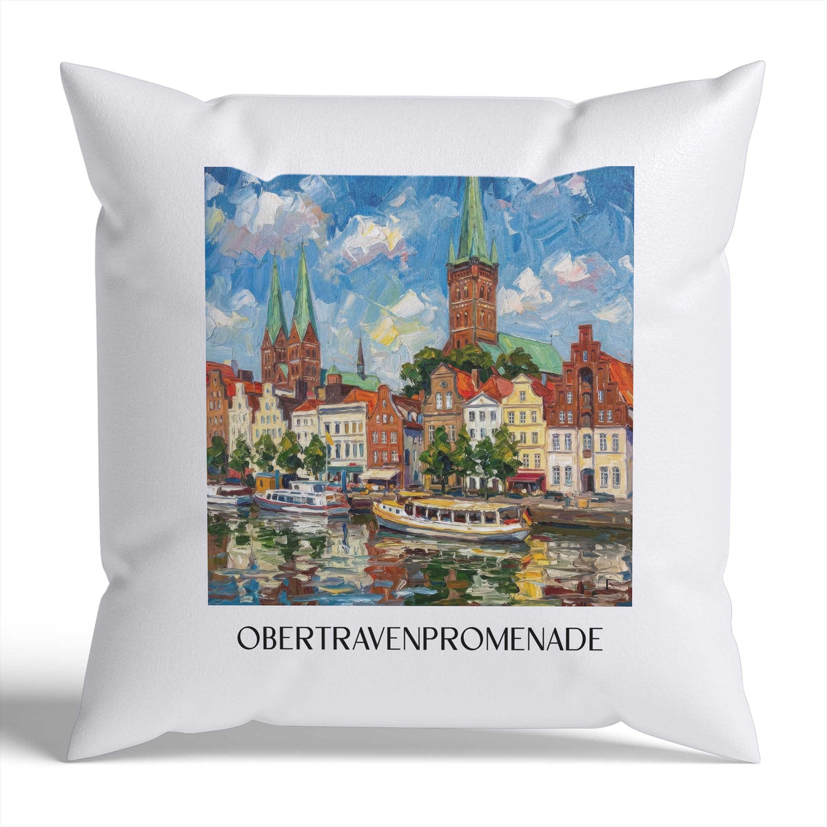 obertravenpromenade-lübeck-deutschland-kissenbezug-oil-painting-oelgemaelde