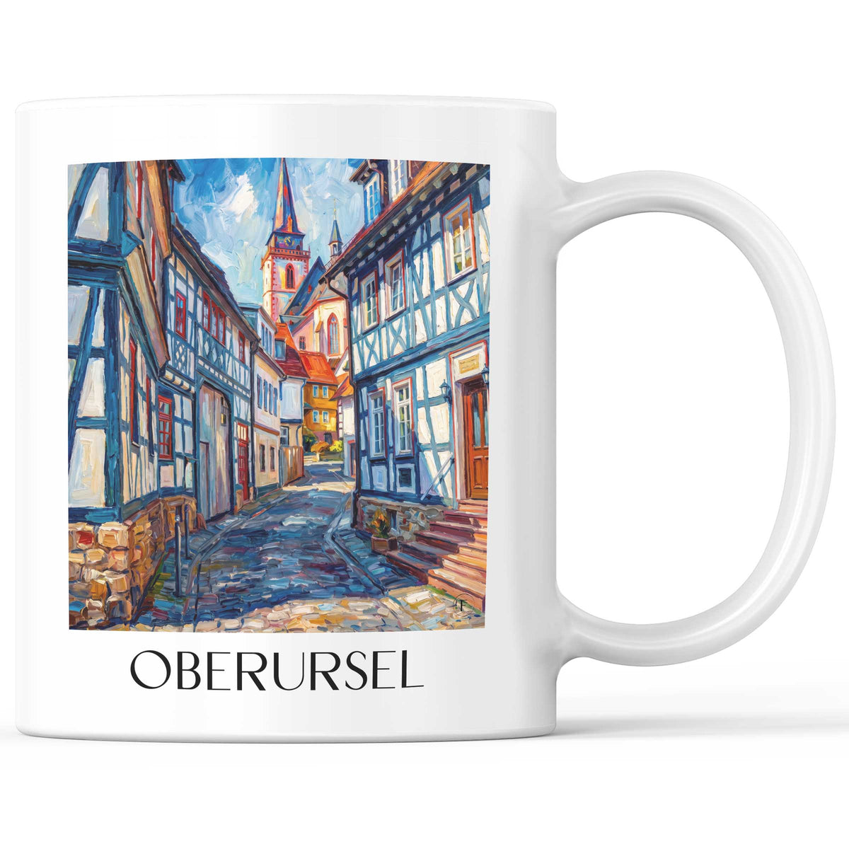 Oberursel Kaffeebecher - Taunus - Deutschland Becher - Kaffeetasse im Ölgemälde Stil