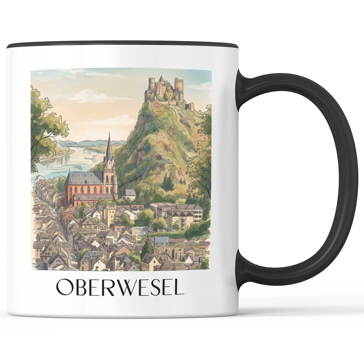 oberwesel-oberes-mittelrheintal-deutschland-kaffeebecher-aquarell