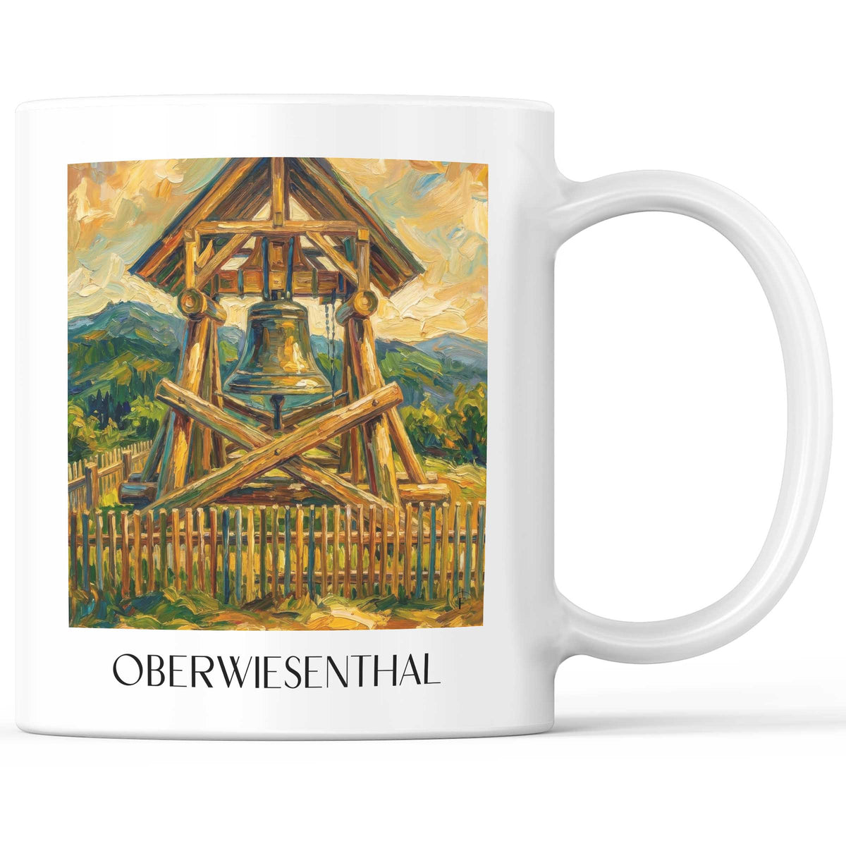 Oberwiesenthal Kaffeebecher - Erzgebirge - Deutschland Becher - Kaffeetasse im Ölgemälde Stil - favplace