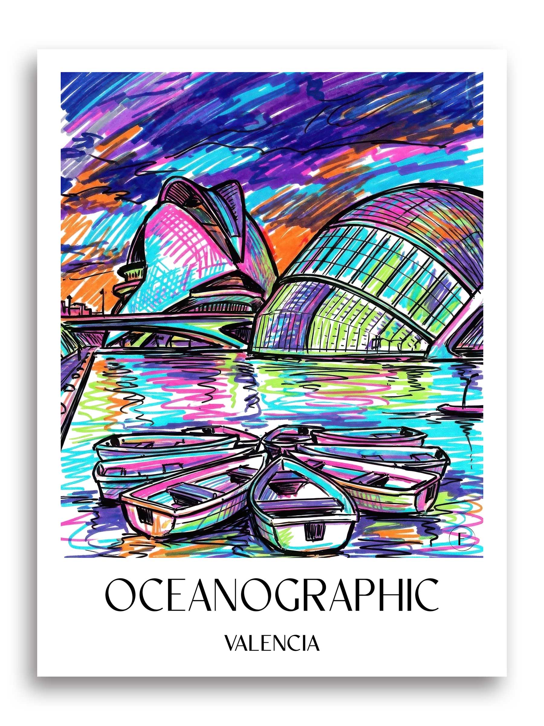 Oceanogràfic (Valencia) Poster - Valencia - Spanien Kunstdruck - Tag Graffiti von A4 bis A1 - favplace