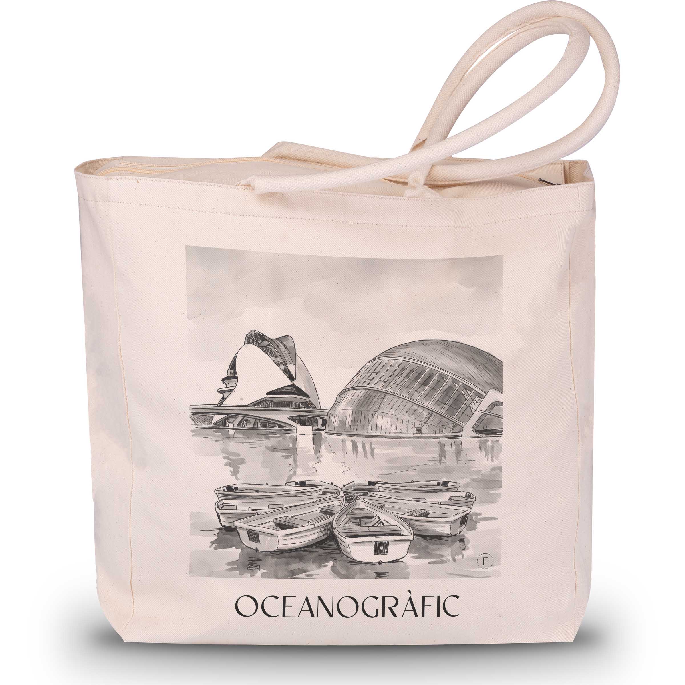 oceanogràfic-(valencia)-valencia-spanien-einkaufstasche-aquarell-schwarz-weiss