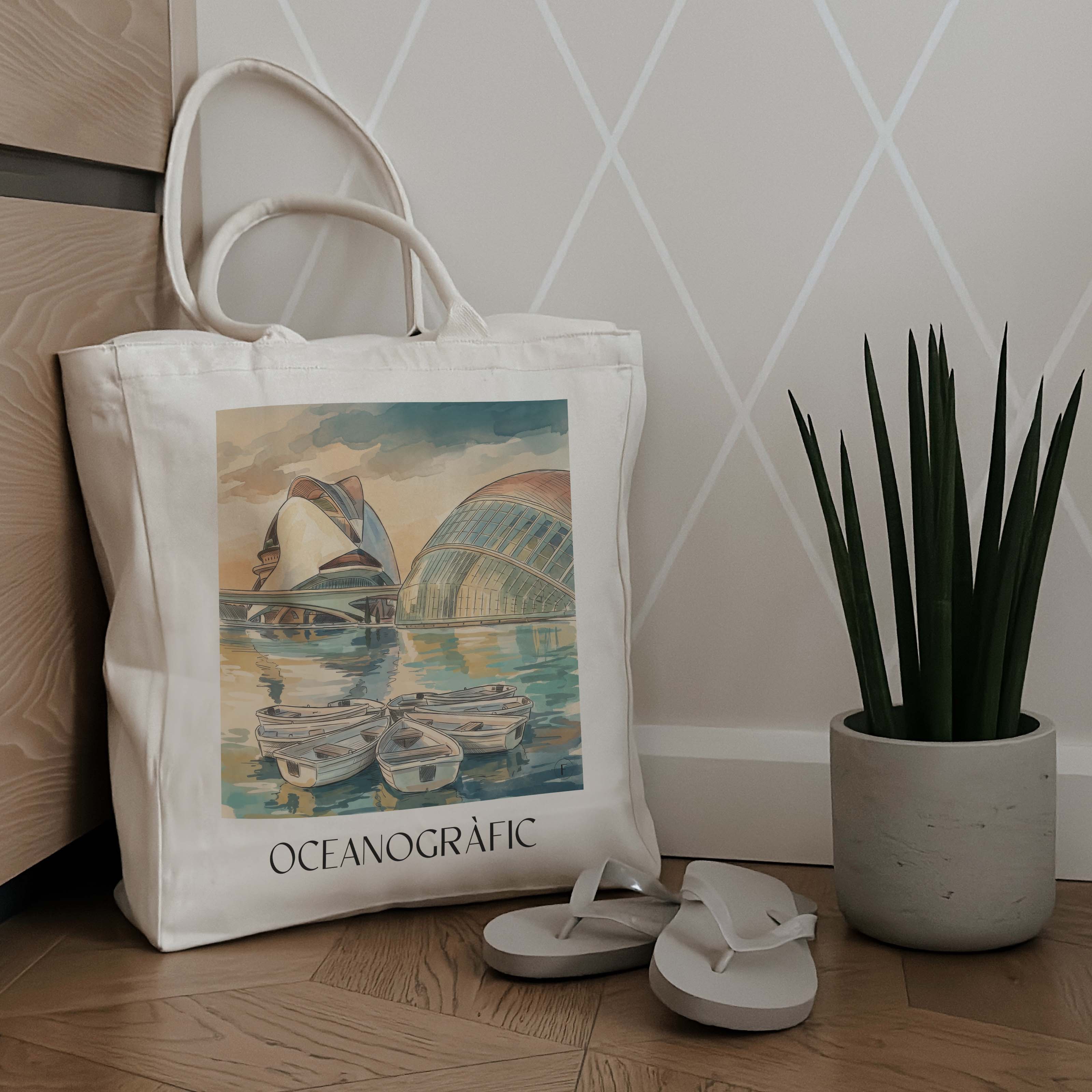 oceanogràfic-(valencia)-valencia-spanien-einkaufstasche-aquarell