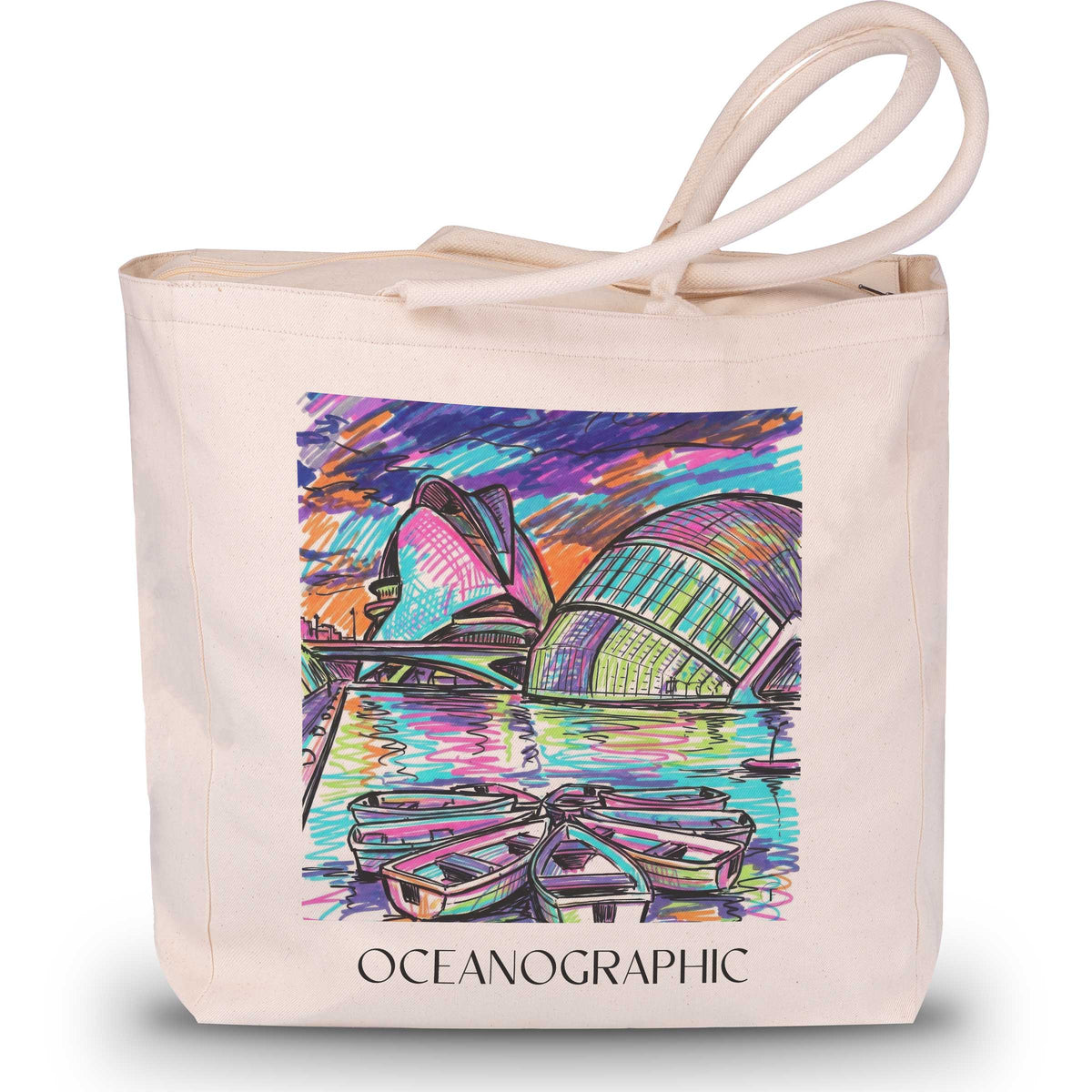 Oceanogràfic (Valencia) Shopping Tasche - Valencia - Spanien Tote Bag - Einkaufstasche im Tag Graffiti Stil - favplace