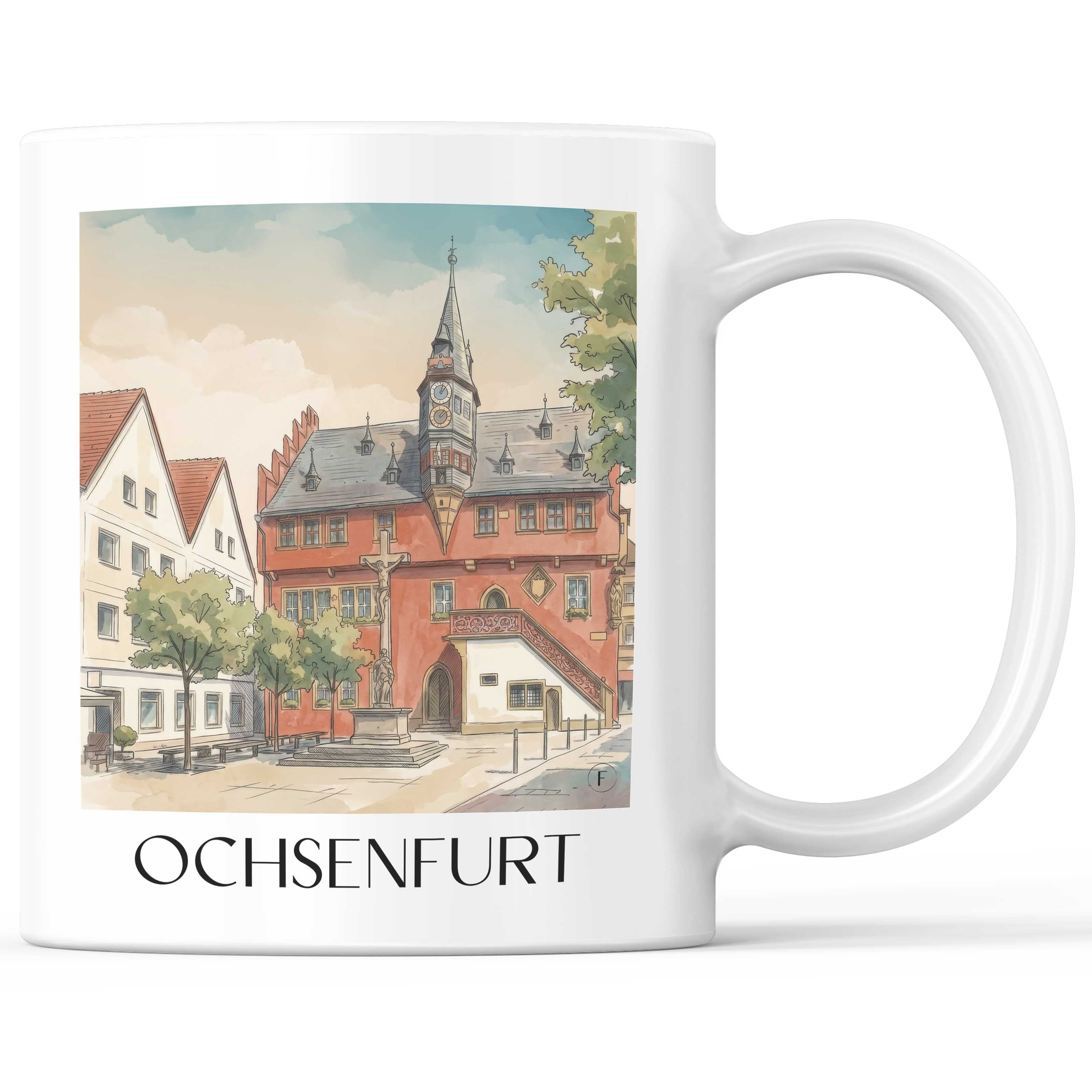 Ochsenfurt - Deutschland Becher - Kaffeetasse im Aquarell Stil - favplace