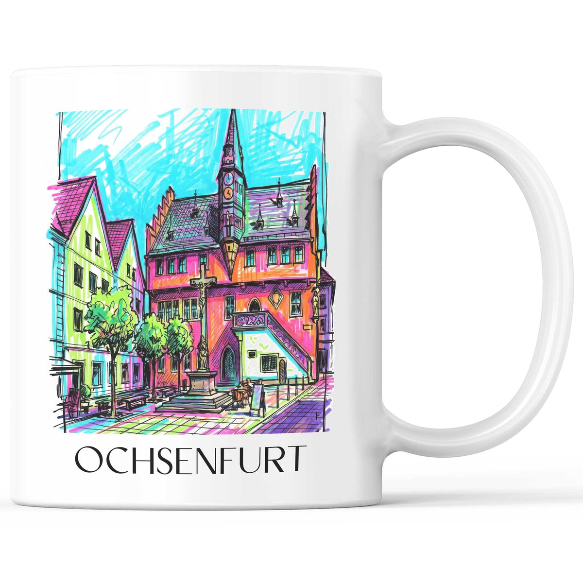 Ochsenfurt - Deutschland Becher - Kaffeetasse im Tag Graffiti Stil - favplace