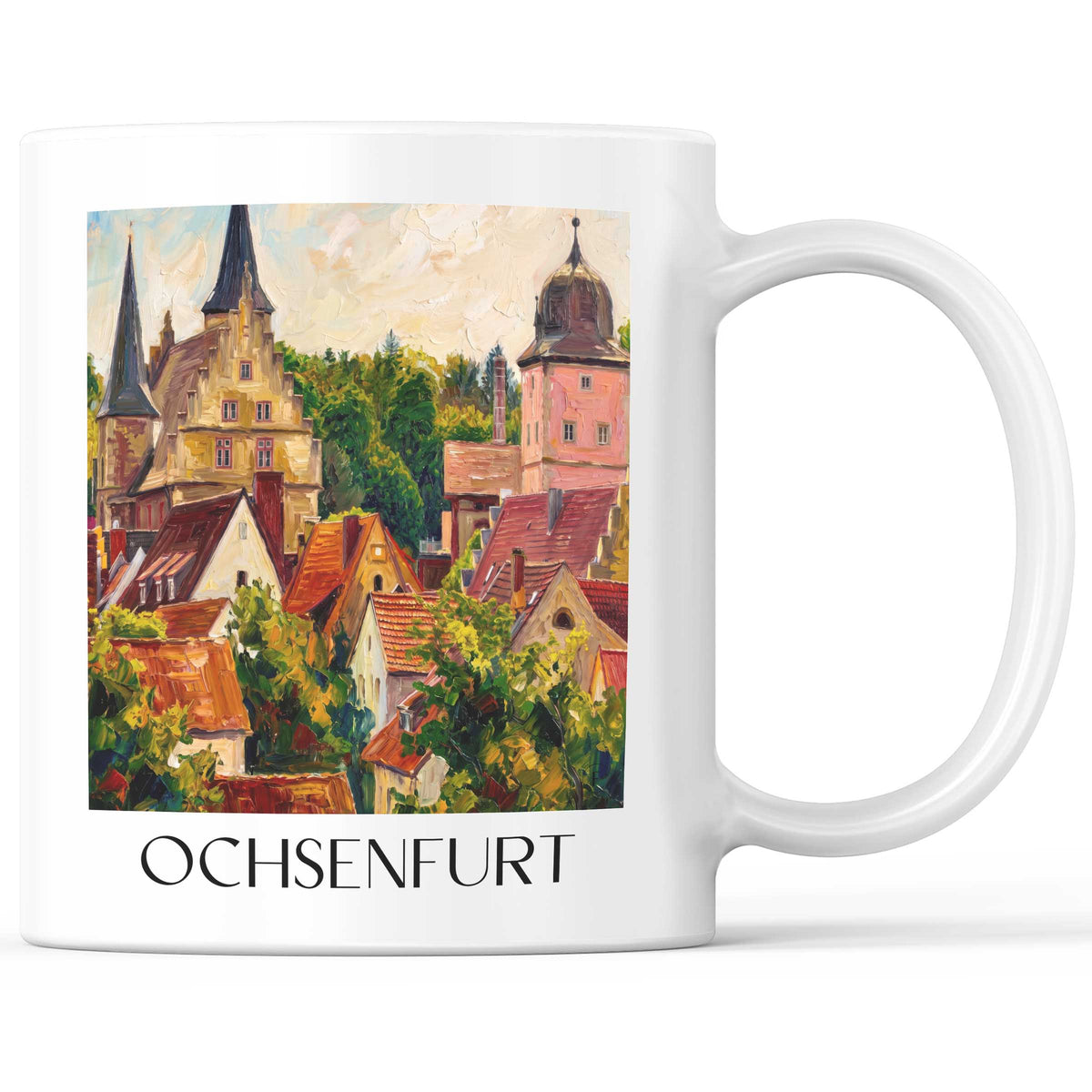 ochsenfurt-mainfranken-deutschland-kaffeebecher-oil-painting-oelgemaelde